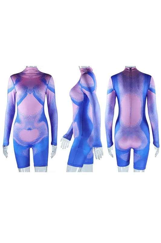 JY309 Graphic Long Sleeve Rompers