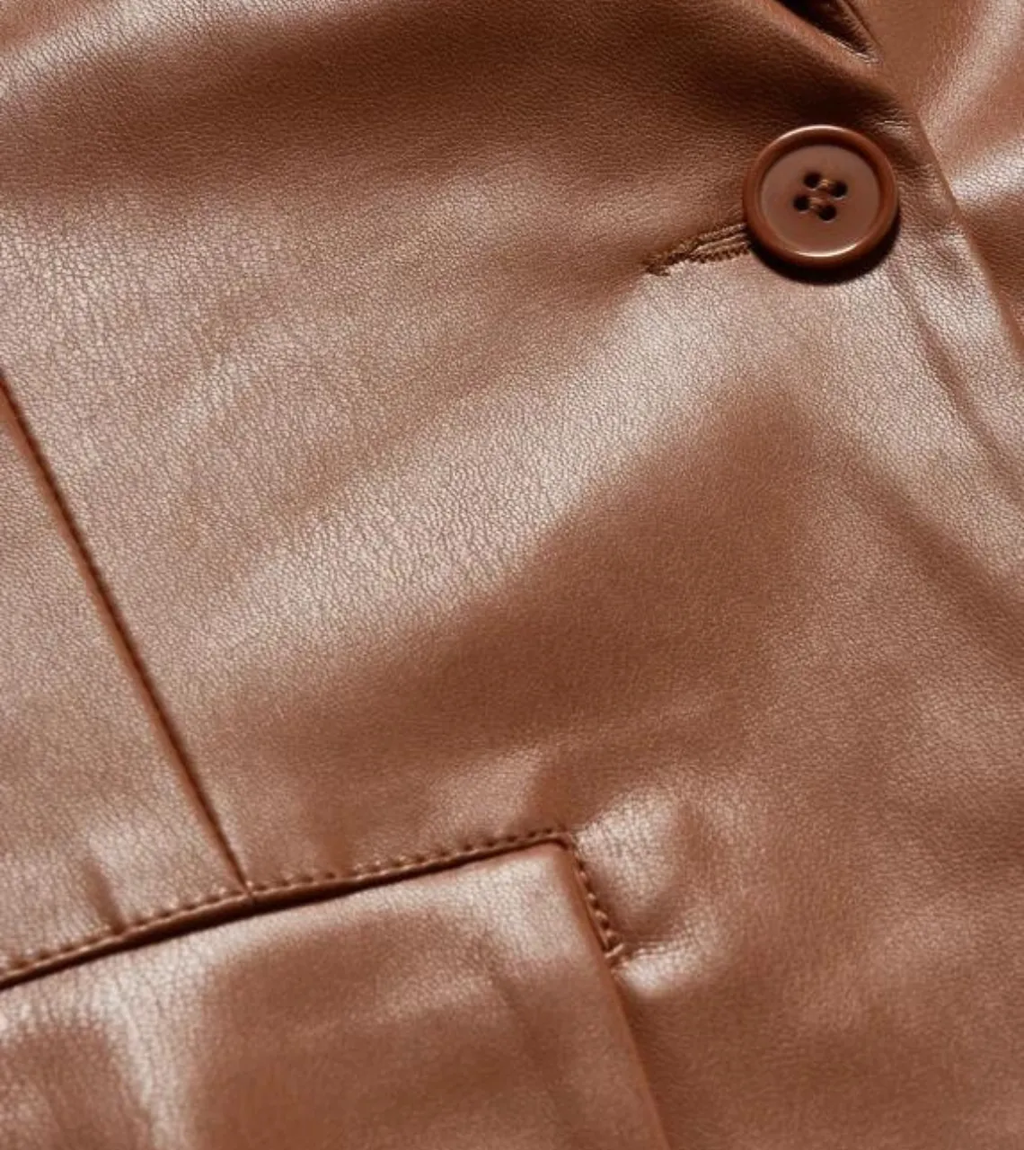 Karli Toffee Women's Leather Blazer
