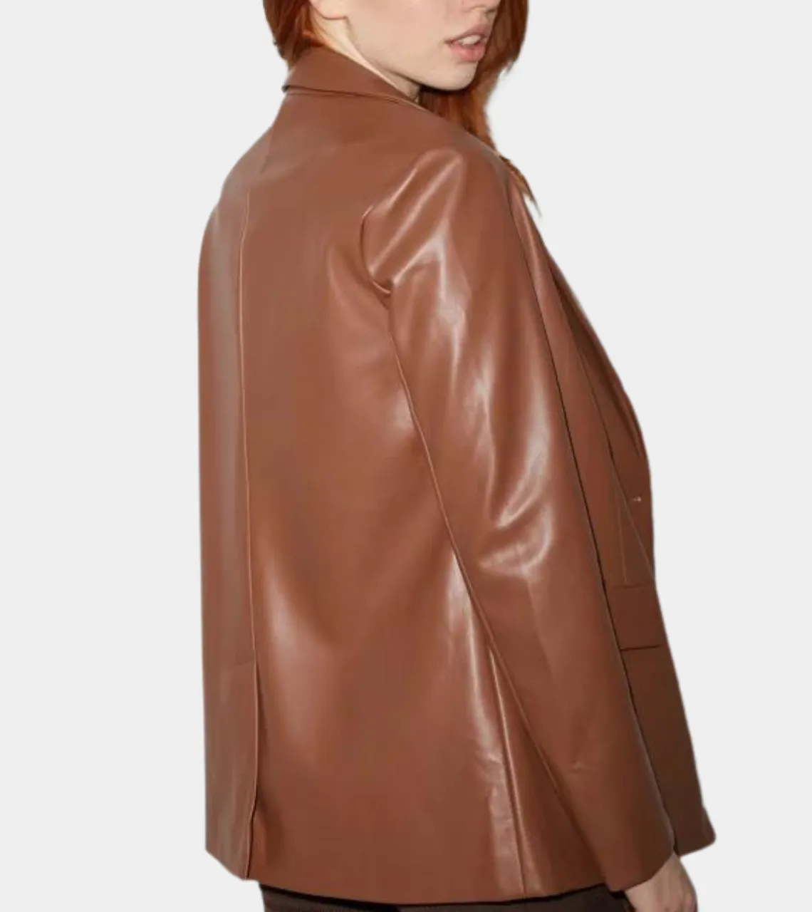Karli Toffee Women's Leather Blazer