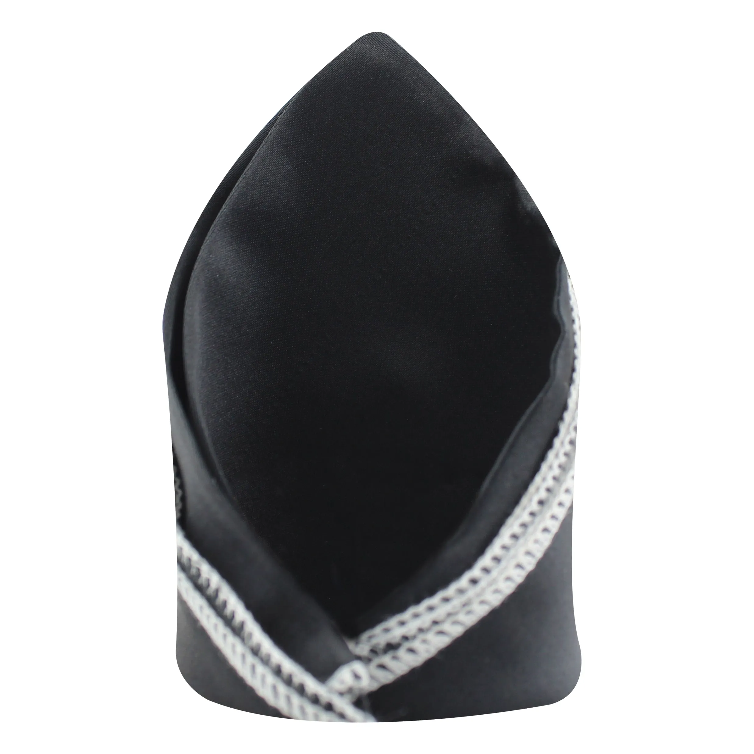 Kavove Black Solid Pocket Square For Men