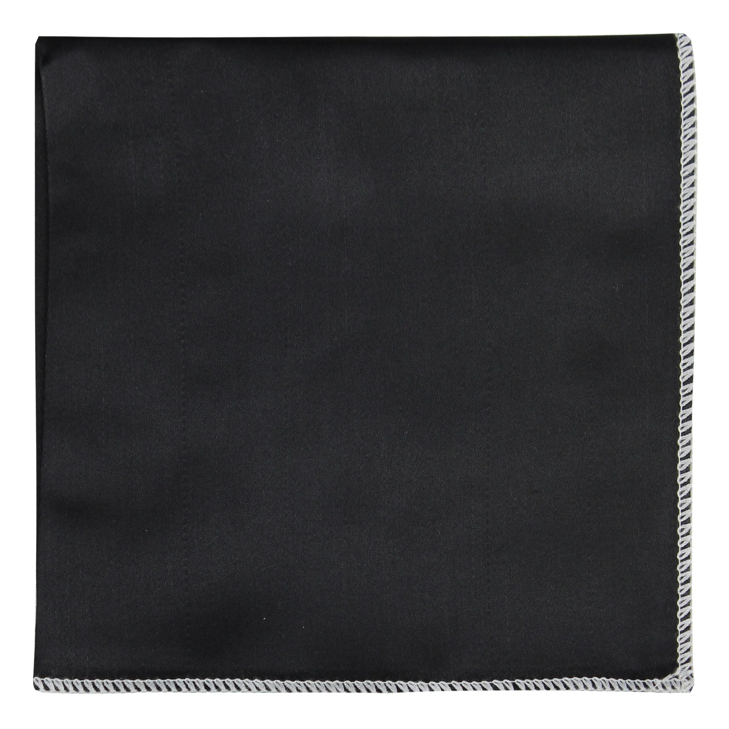 Kavove Black Solid Pocket Square For Men