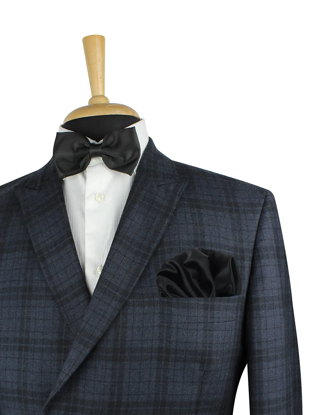 Kavove Black Solid Pocket Square For Men