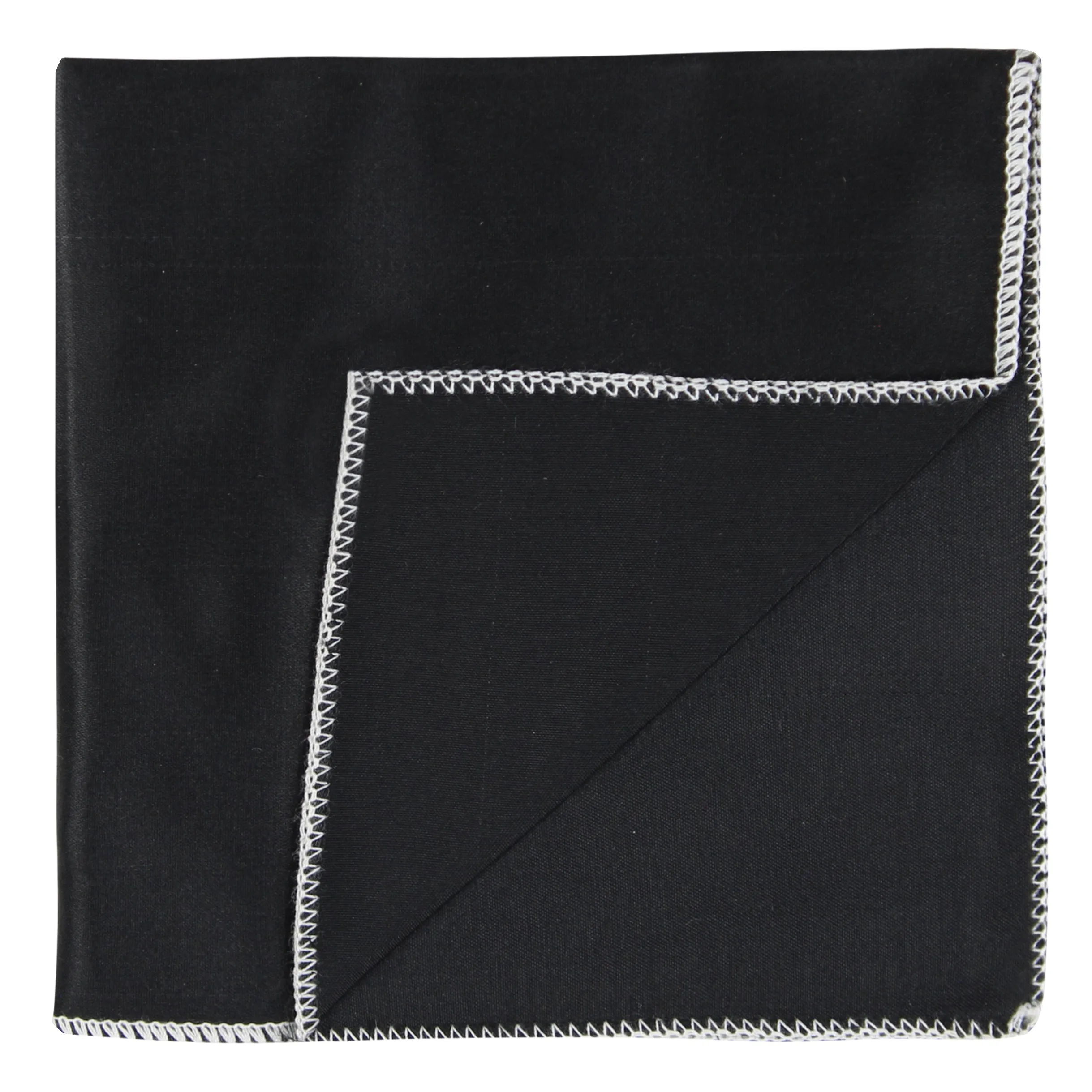 Kavove Black Solid Pocket Square For Men
