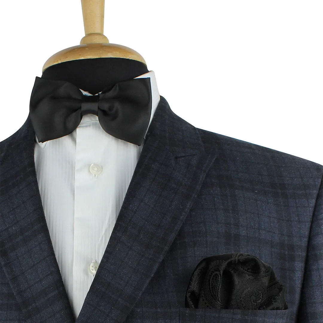 Kavove Elegant Black Paisley Pocket Square For Men