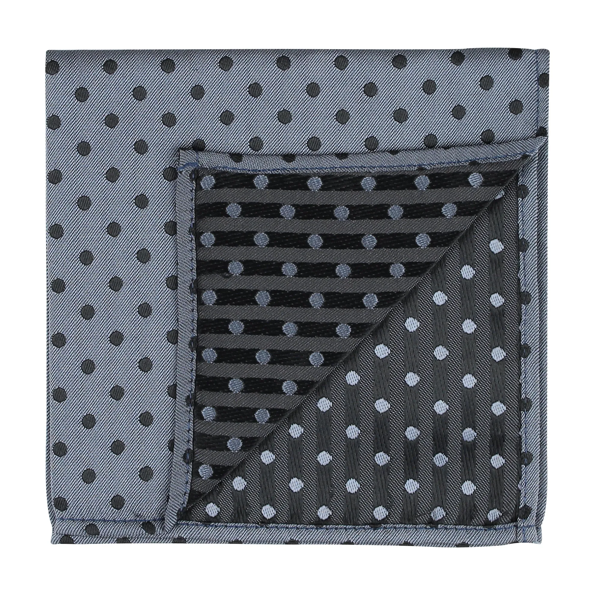 Kavove The Graceful Polka Dot Grey Pocket Square For Men