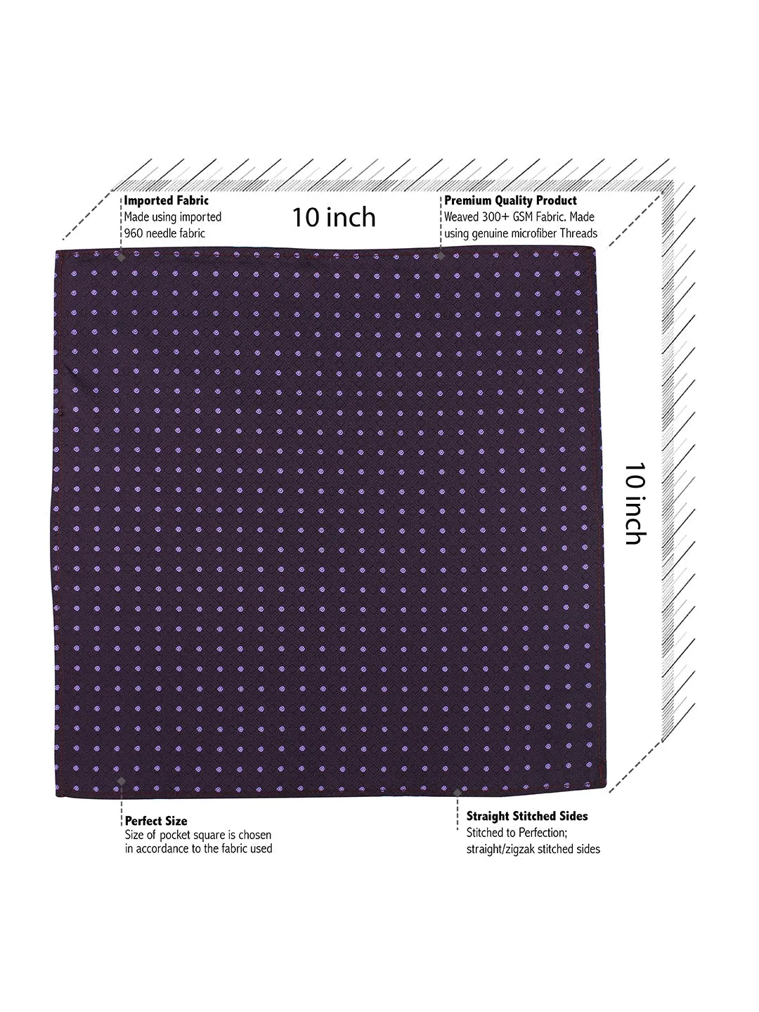 Kavove The Polka Abstract Fusion Purple Pocket Square For Men