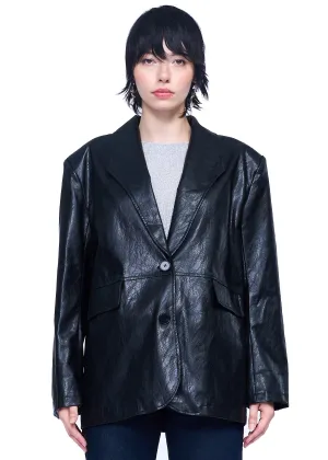 Klint Studio Textured Faux Leather Blazer