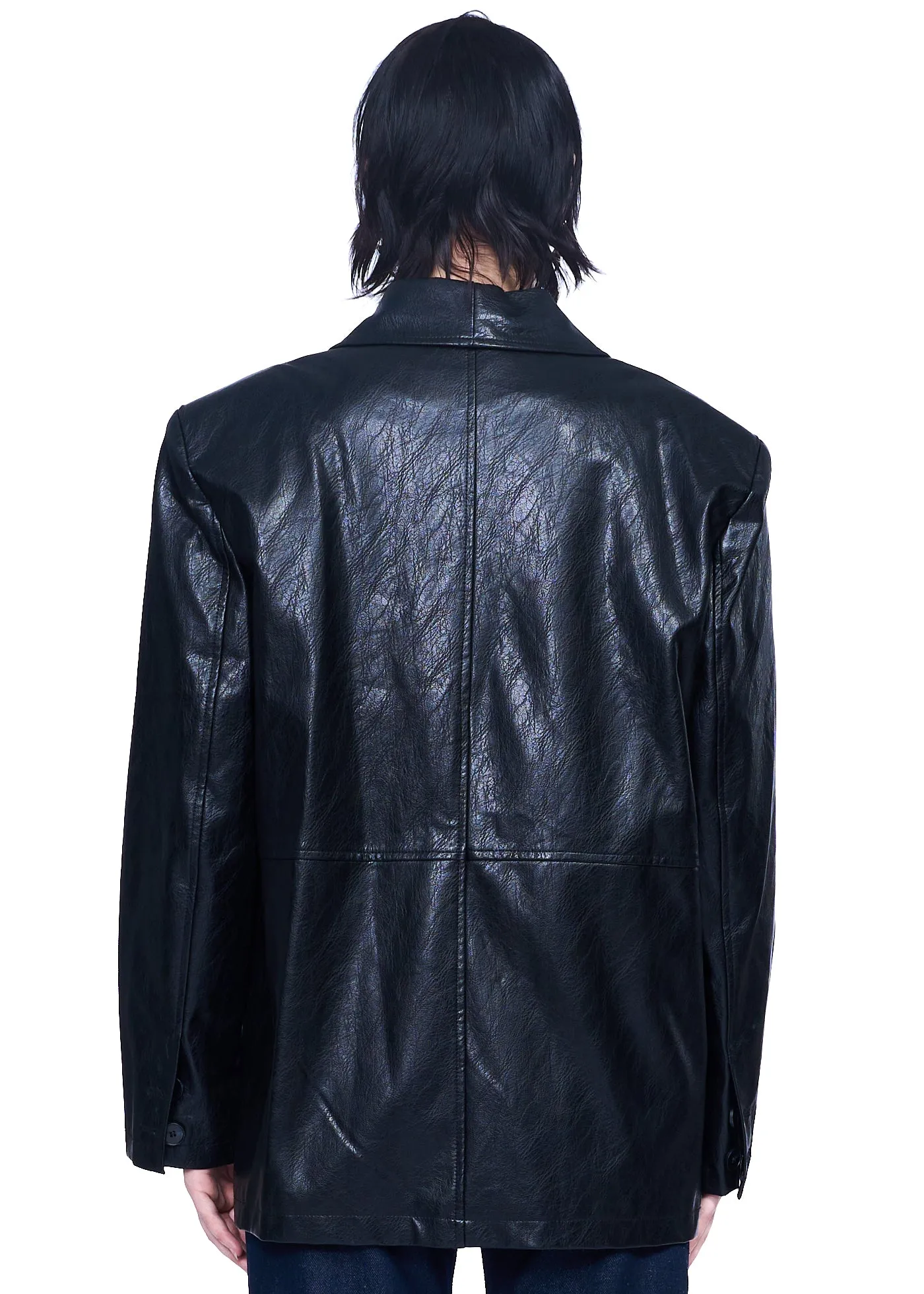 Klint Studio Textured Faux Leather Blazer