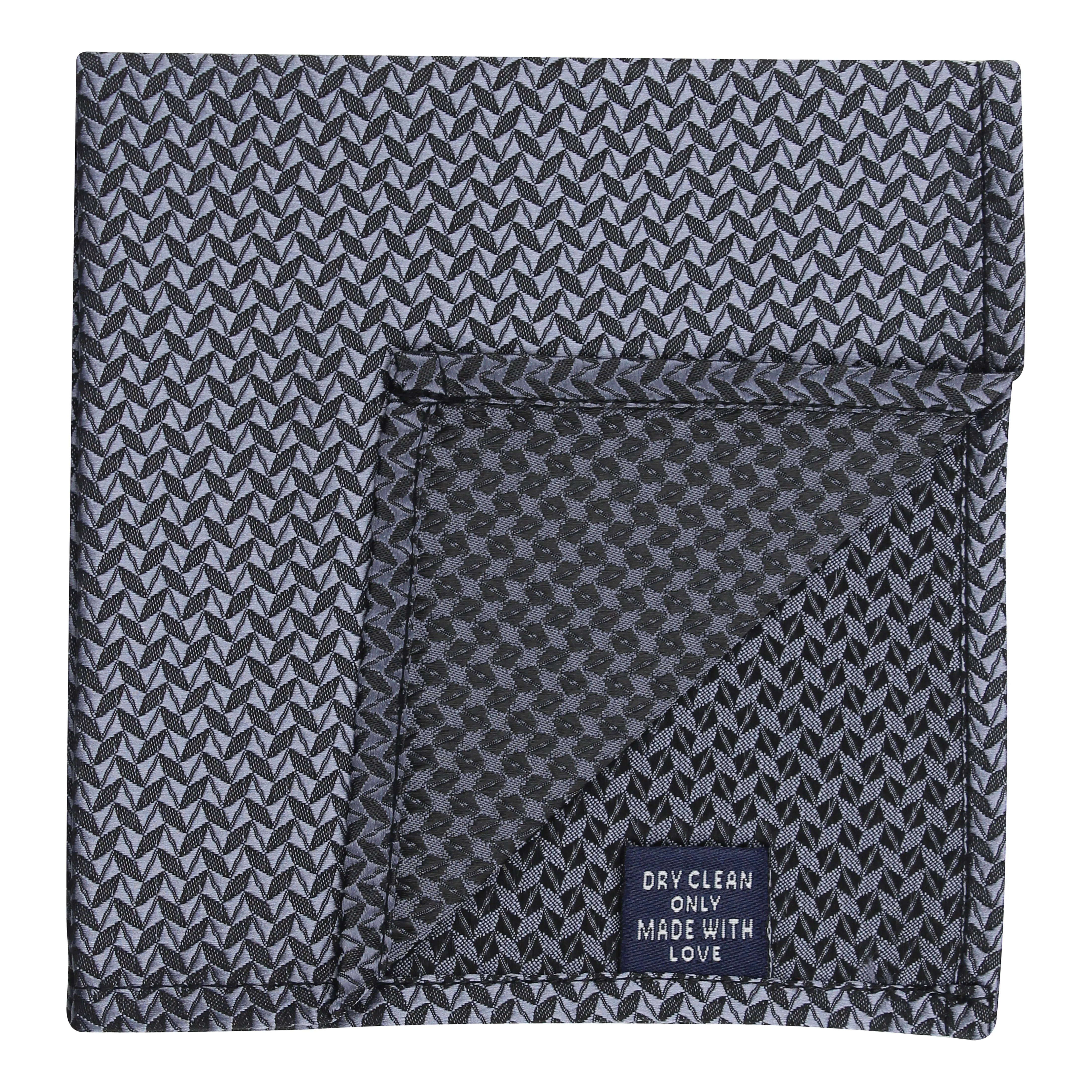 Kovove Black and Grey Abstract Pocket Square For Men