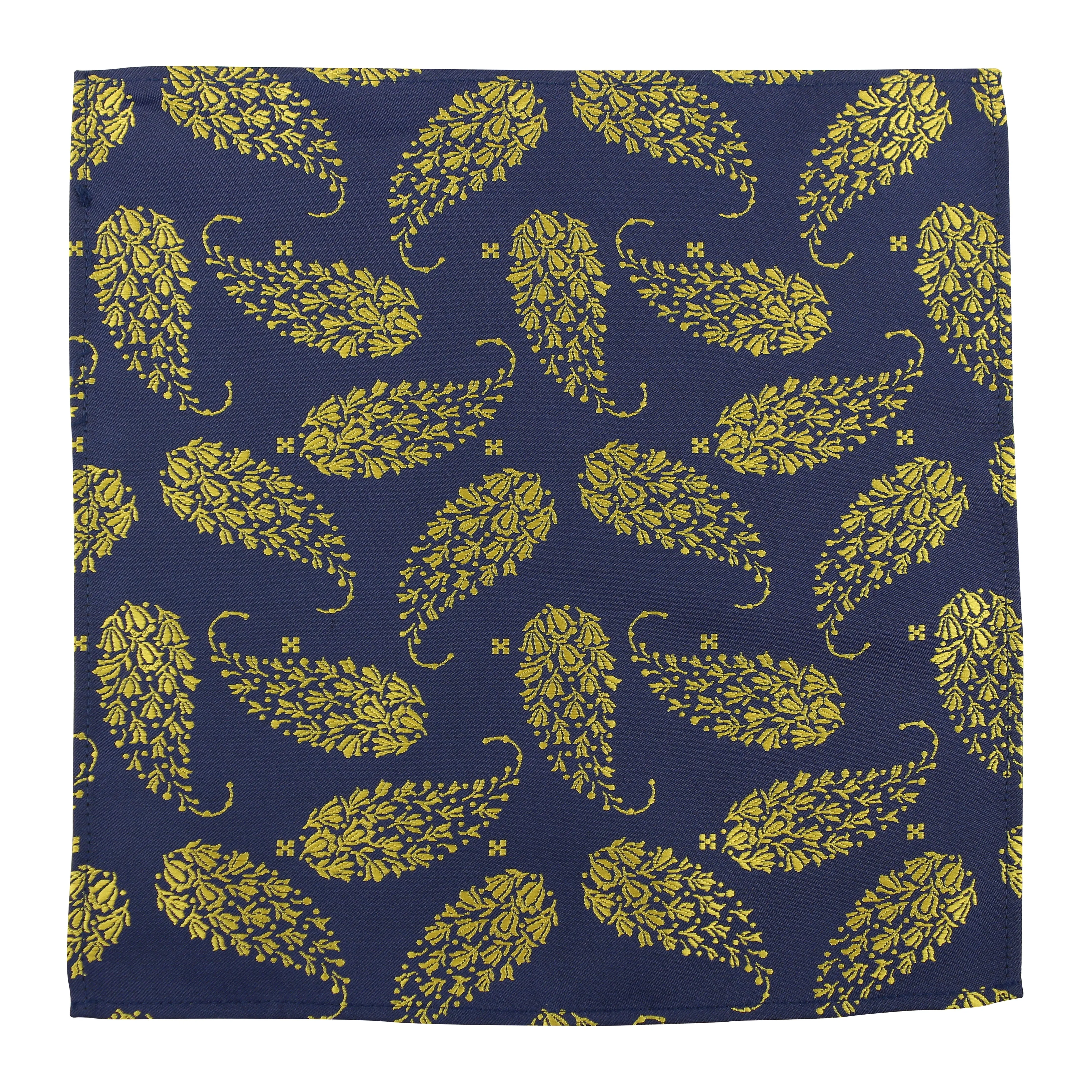 Kovove Blue and Yellow Floral Pocket Square For Men