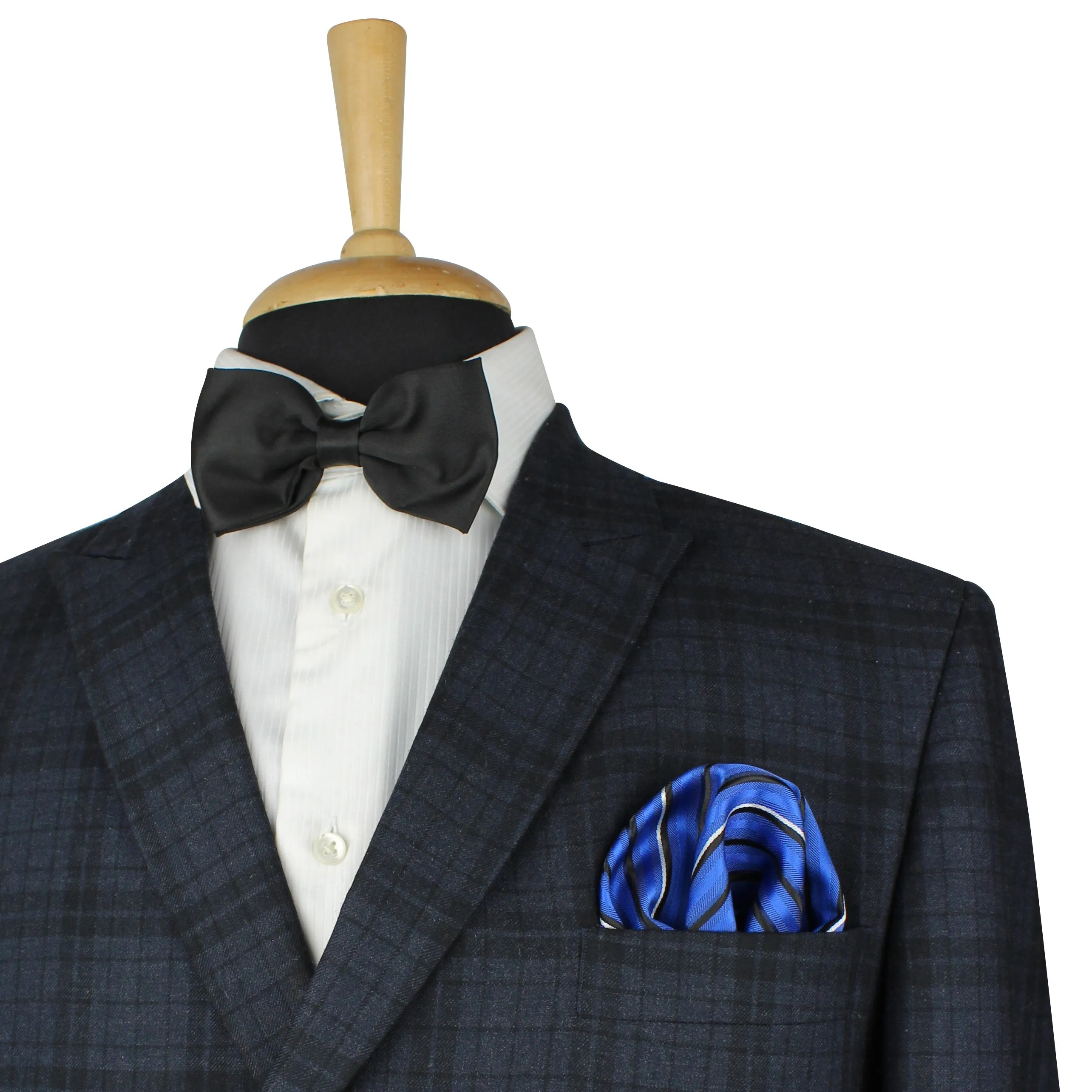 Kovove Blue Striped Pocket Square For Men