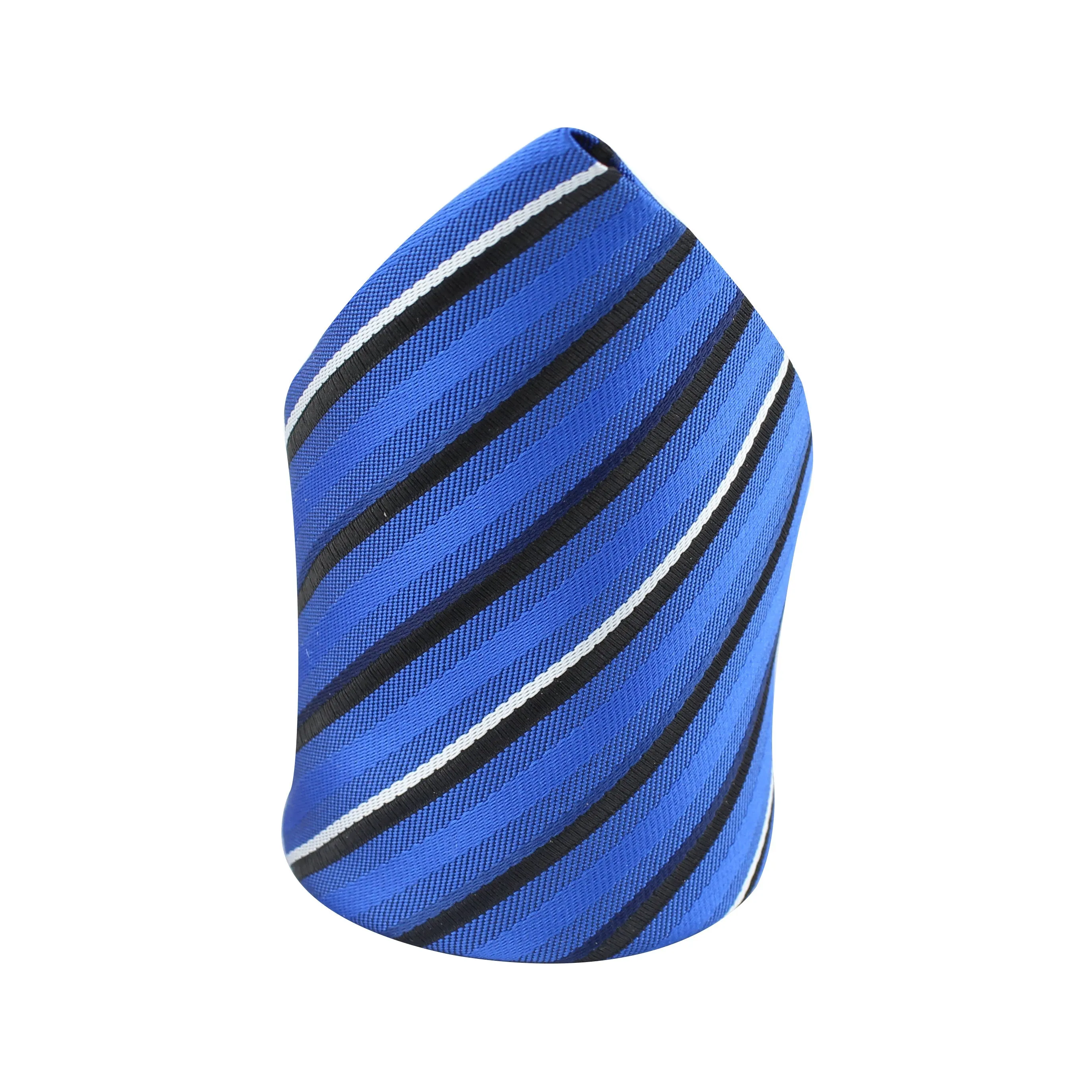 Kovove Blue Striped Pocket Square For Men