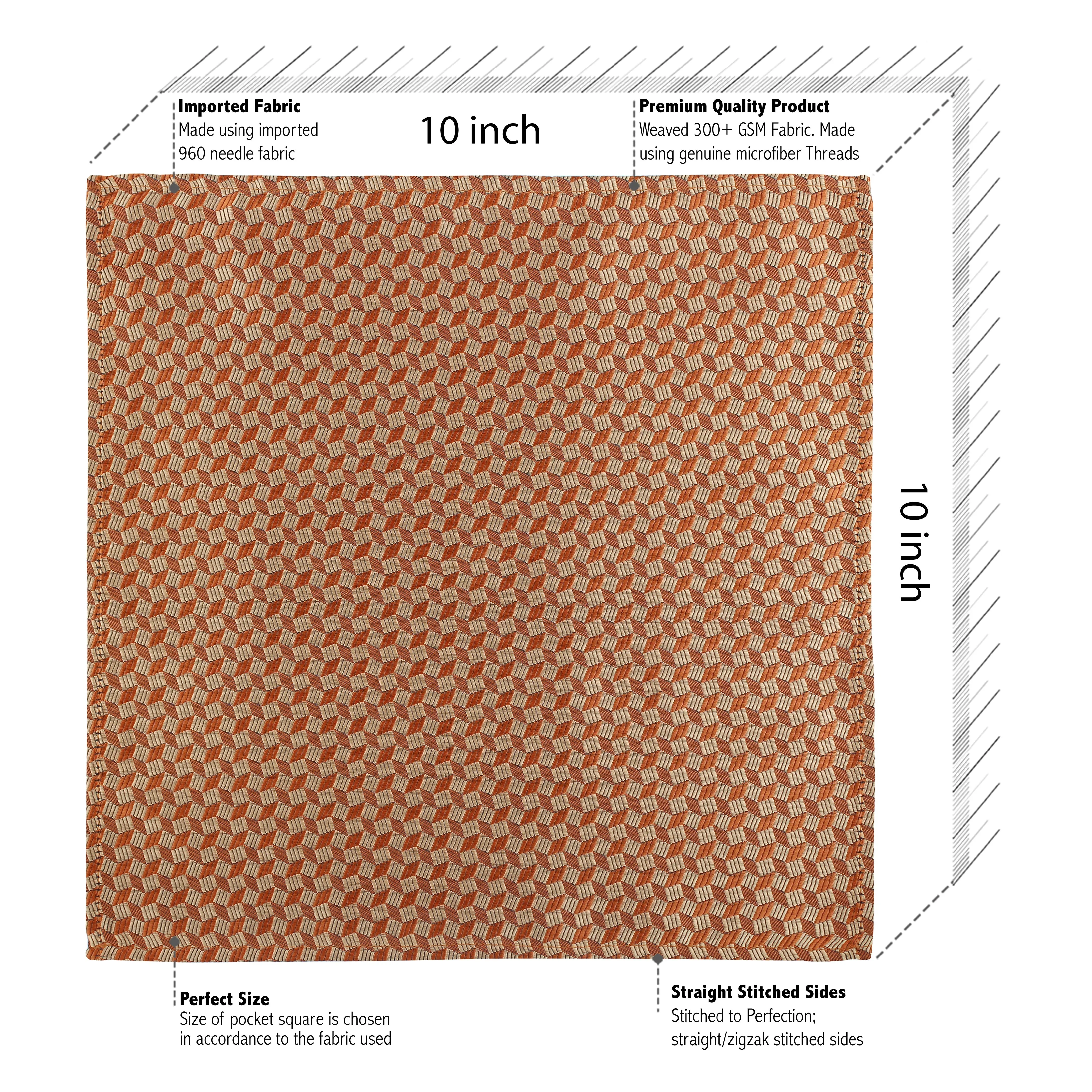 Kovove Brown Abstract Pocket Square For Men