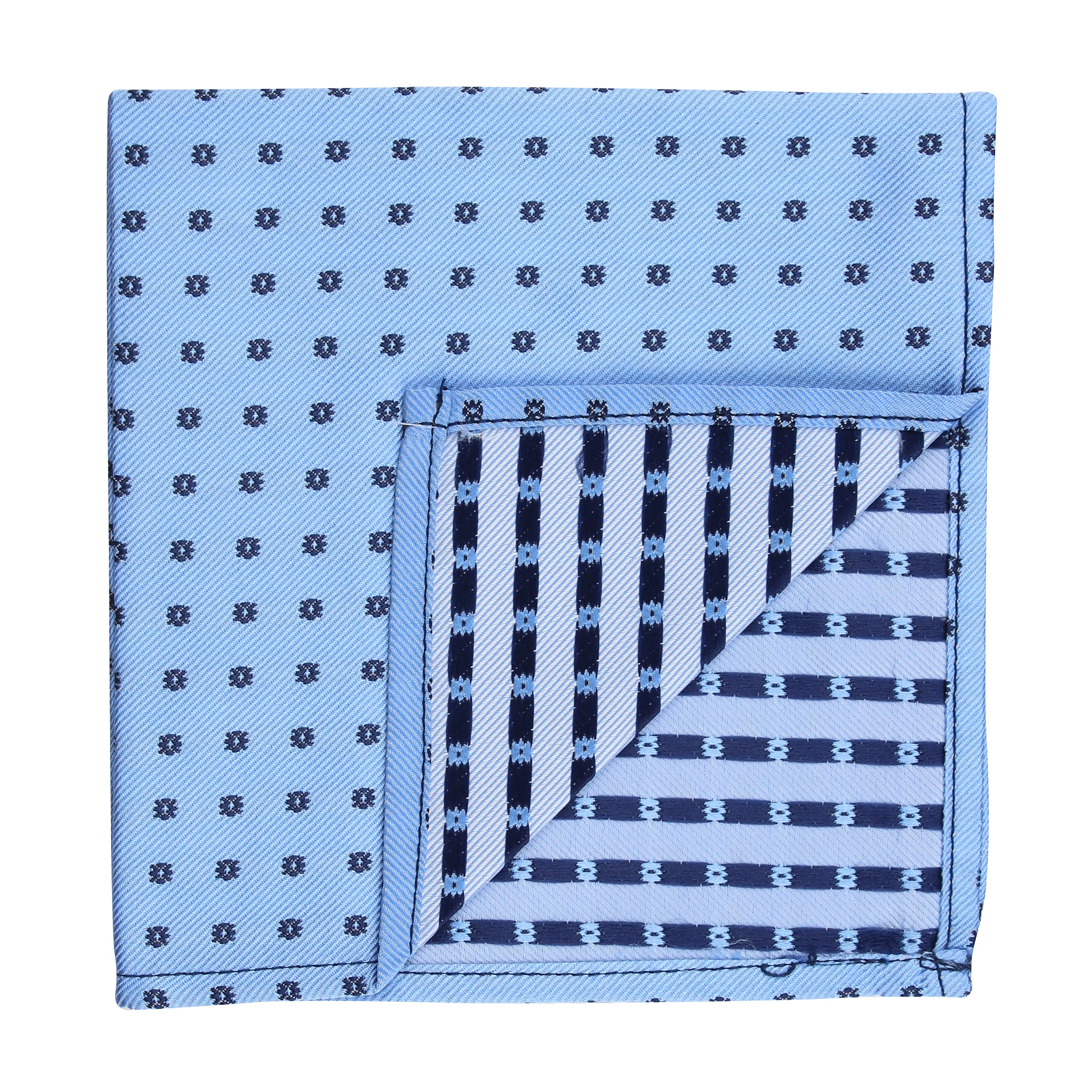 Kovove Classy Cyan Polka Dot Pocket Square For Men