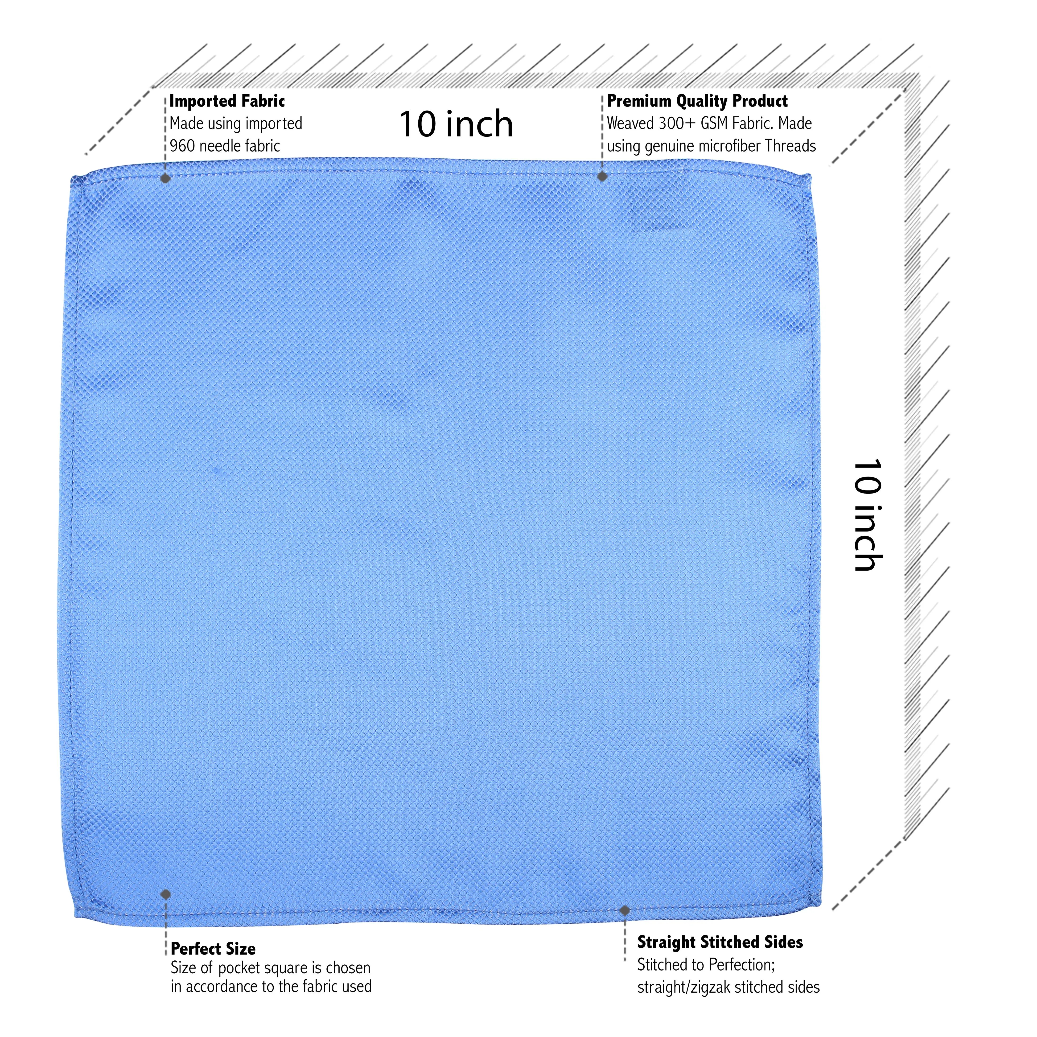 Kovove Cyan Polka Dot Pocket Square For Men