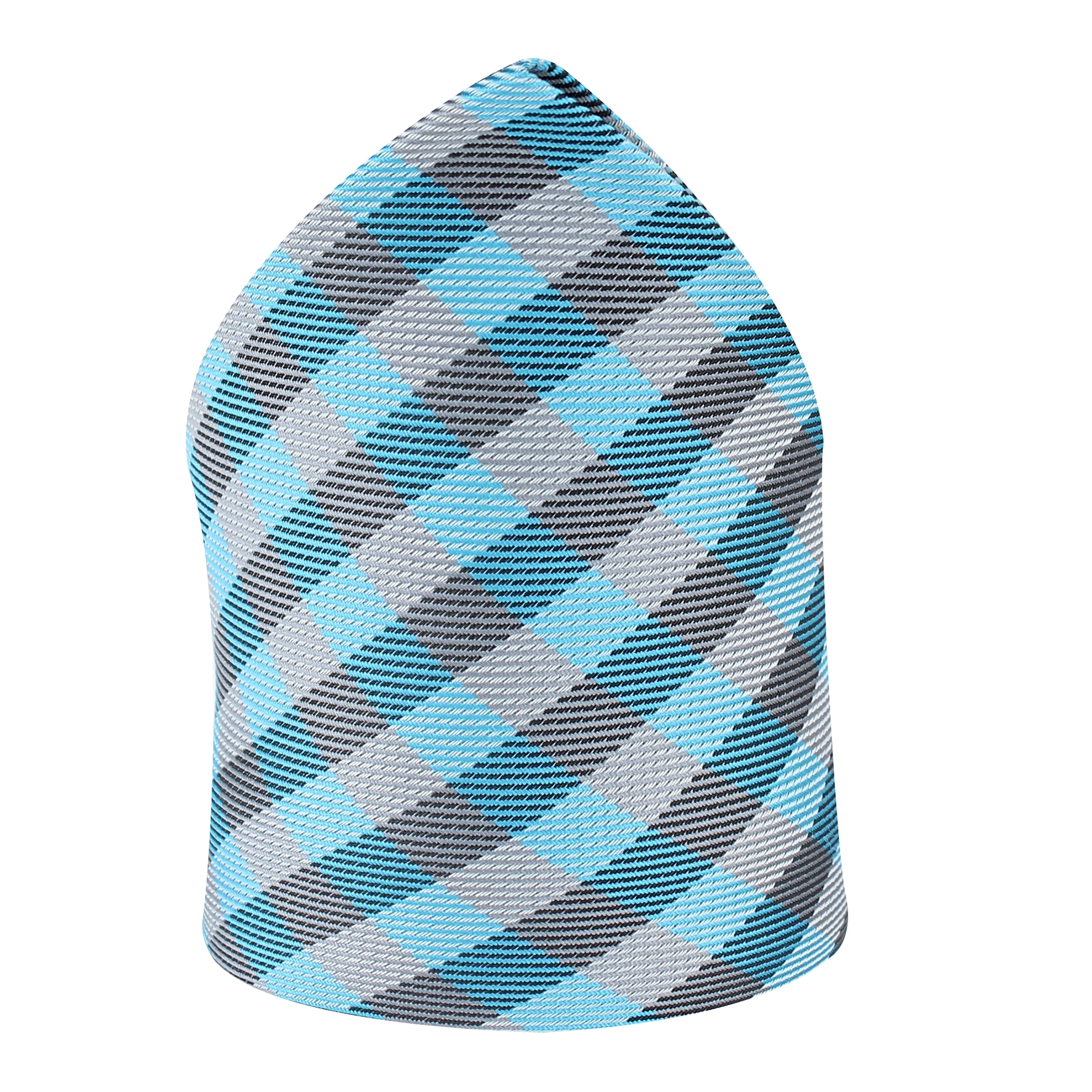 Kovove Elegant Cyan Checkered Pocket Square For Men