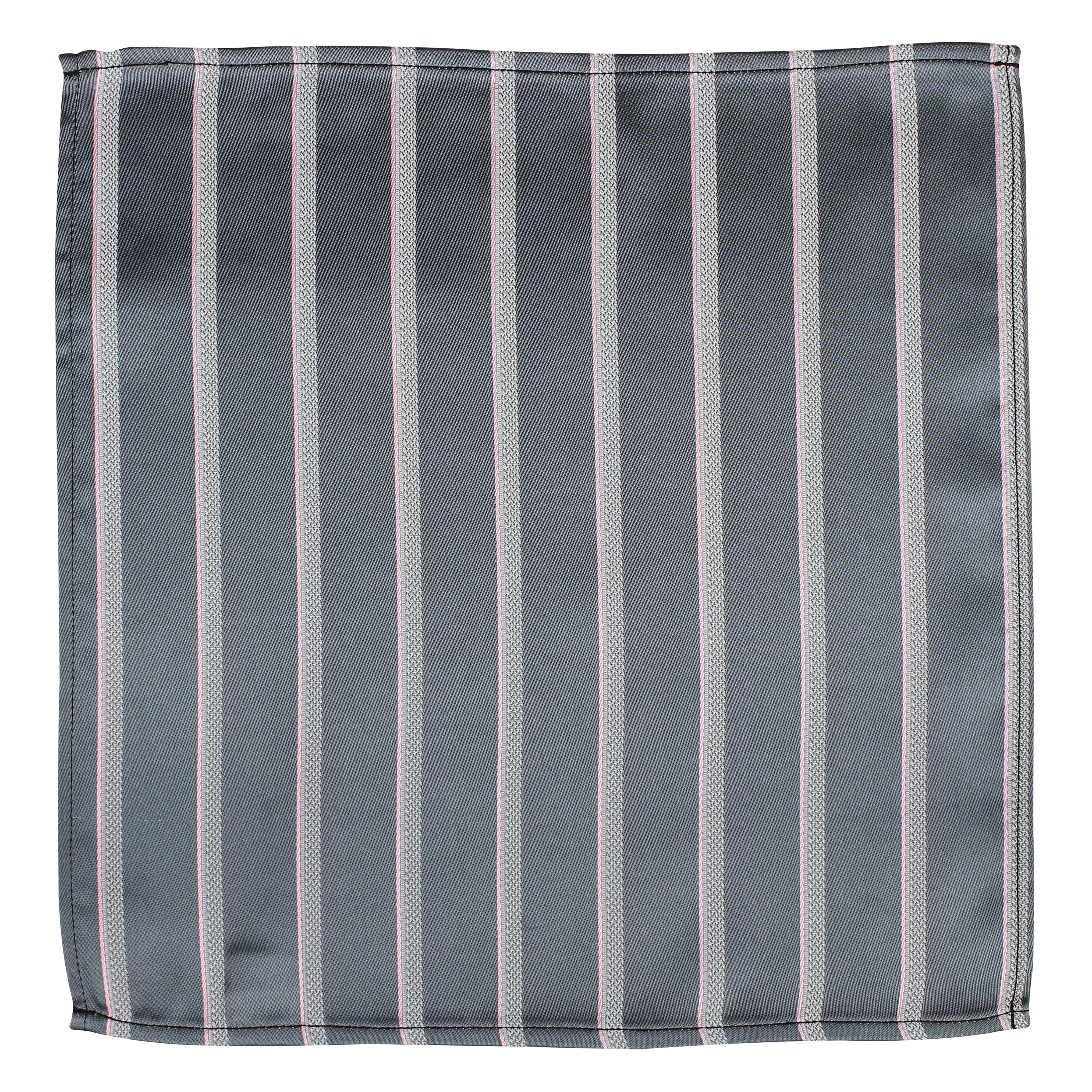 Kovove Elegant Grey Striped Pocket Square For Men