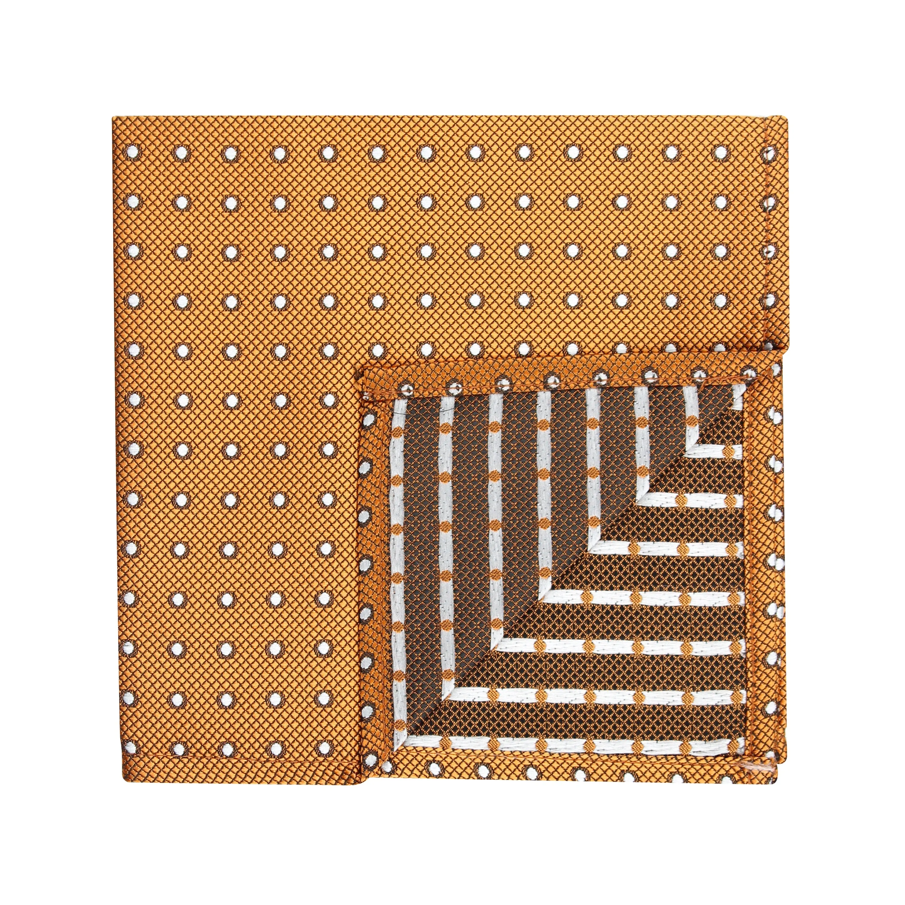 Kovove Elegant Orange Polka Dot Pocket Square For Men