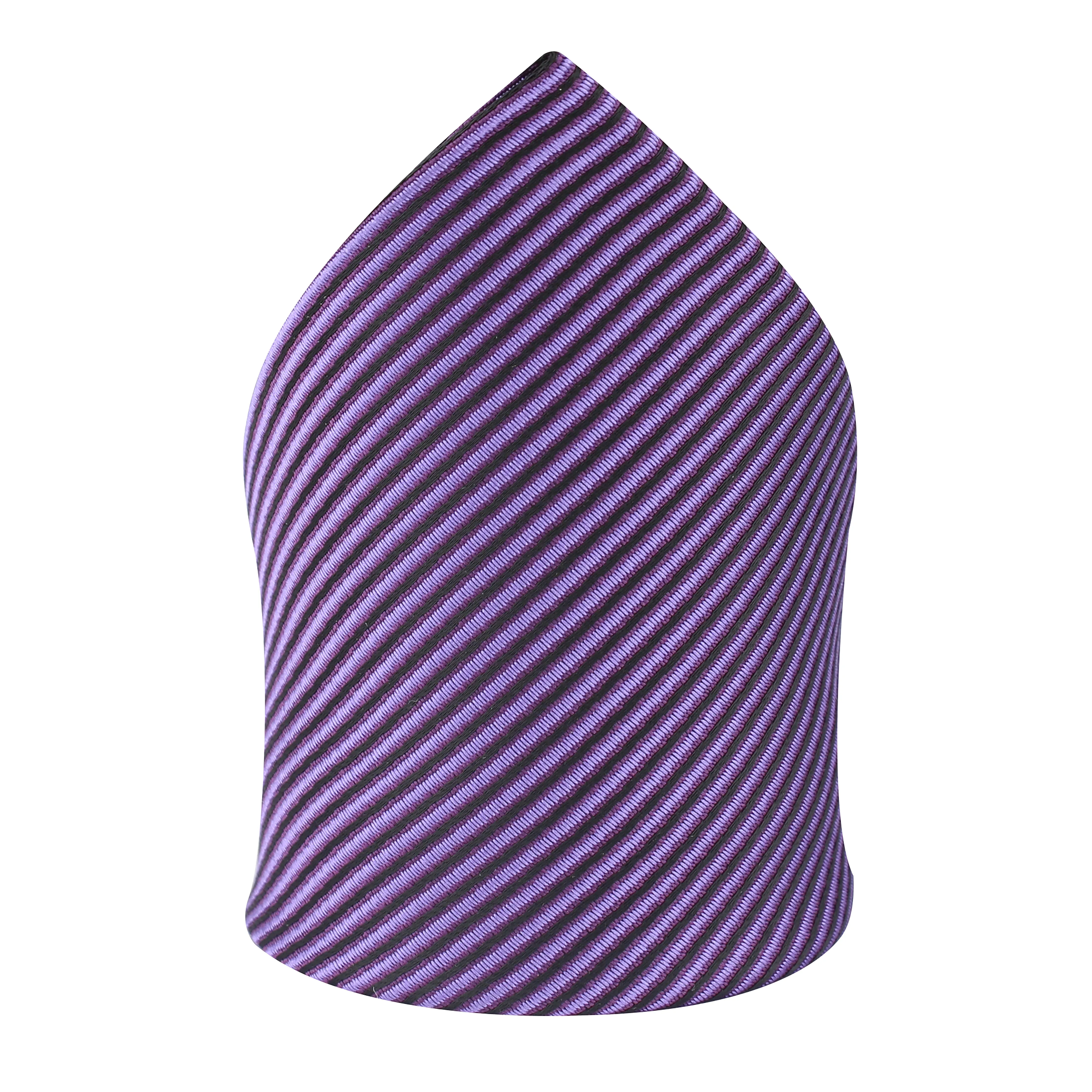 Kovove Elegant Purple Striped Pocket Square For Men