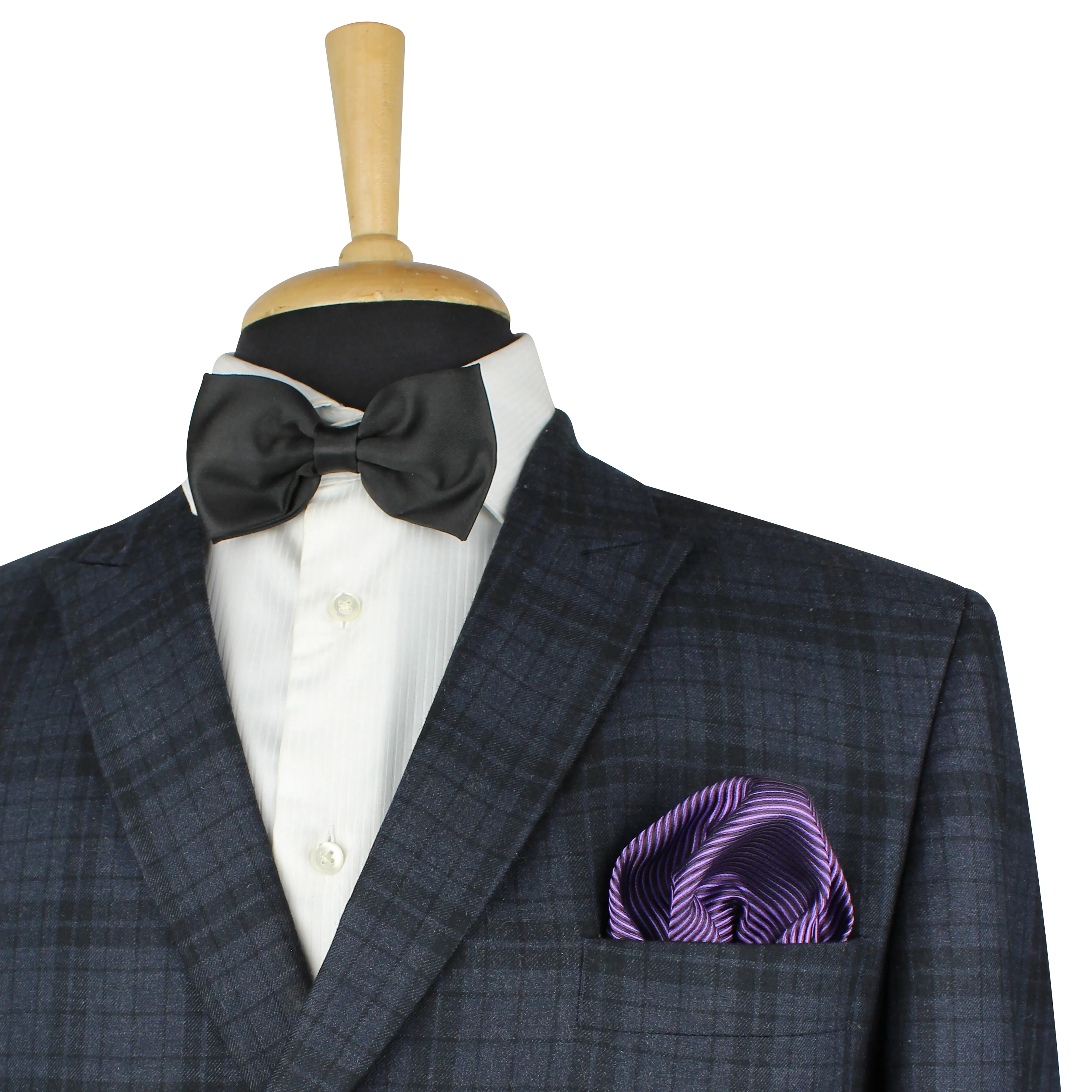 Kovove Elegant Purple Striped Pocket Square For Men