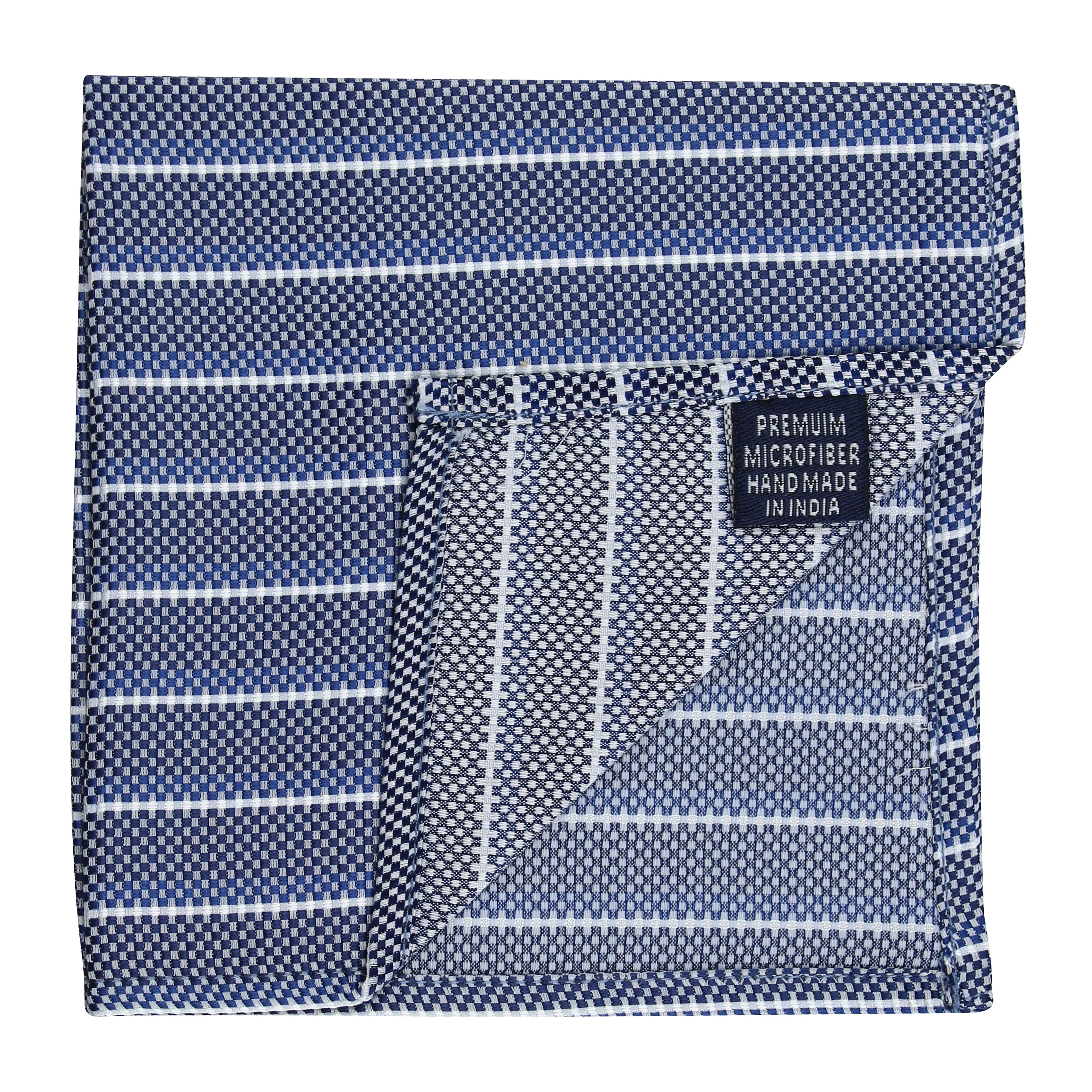 Kovove Elegant White Striped Pocket Square For Men