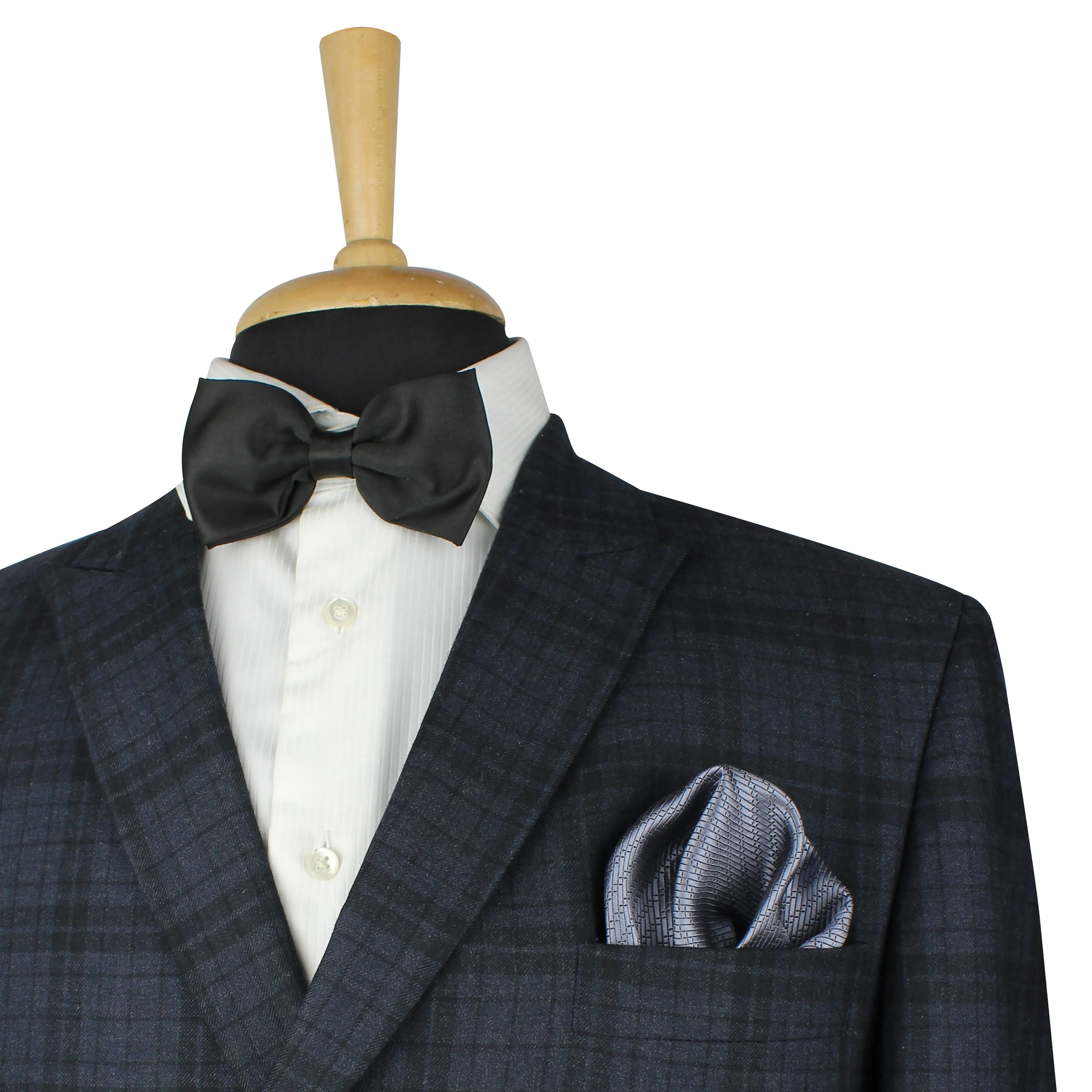 Kovove Grey Self Design Pocket Square For Men