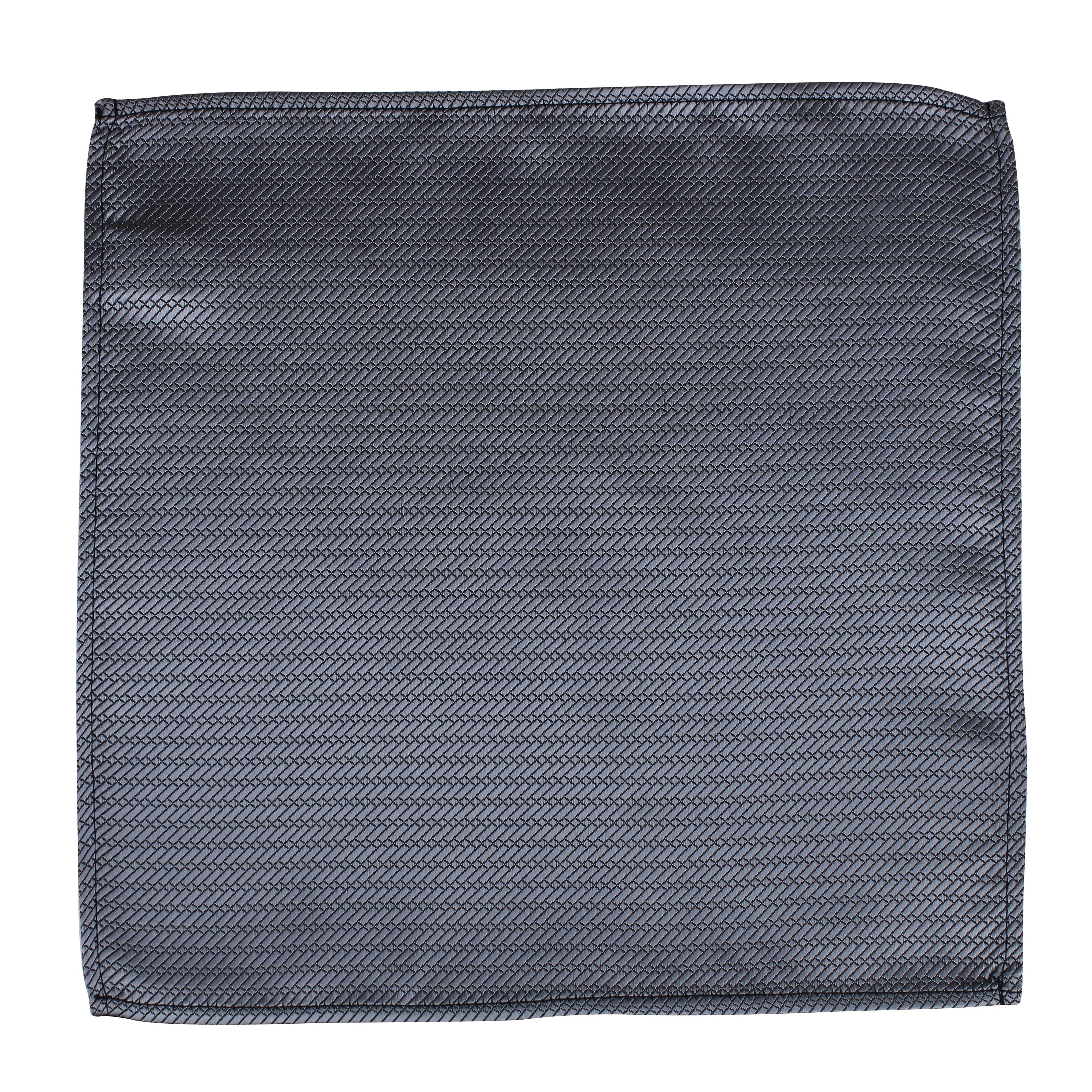 Kovove Grey Self Design Pocket Square For Men