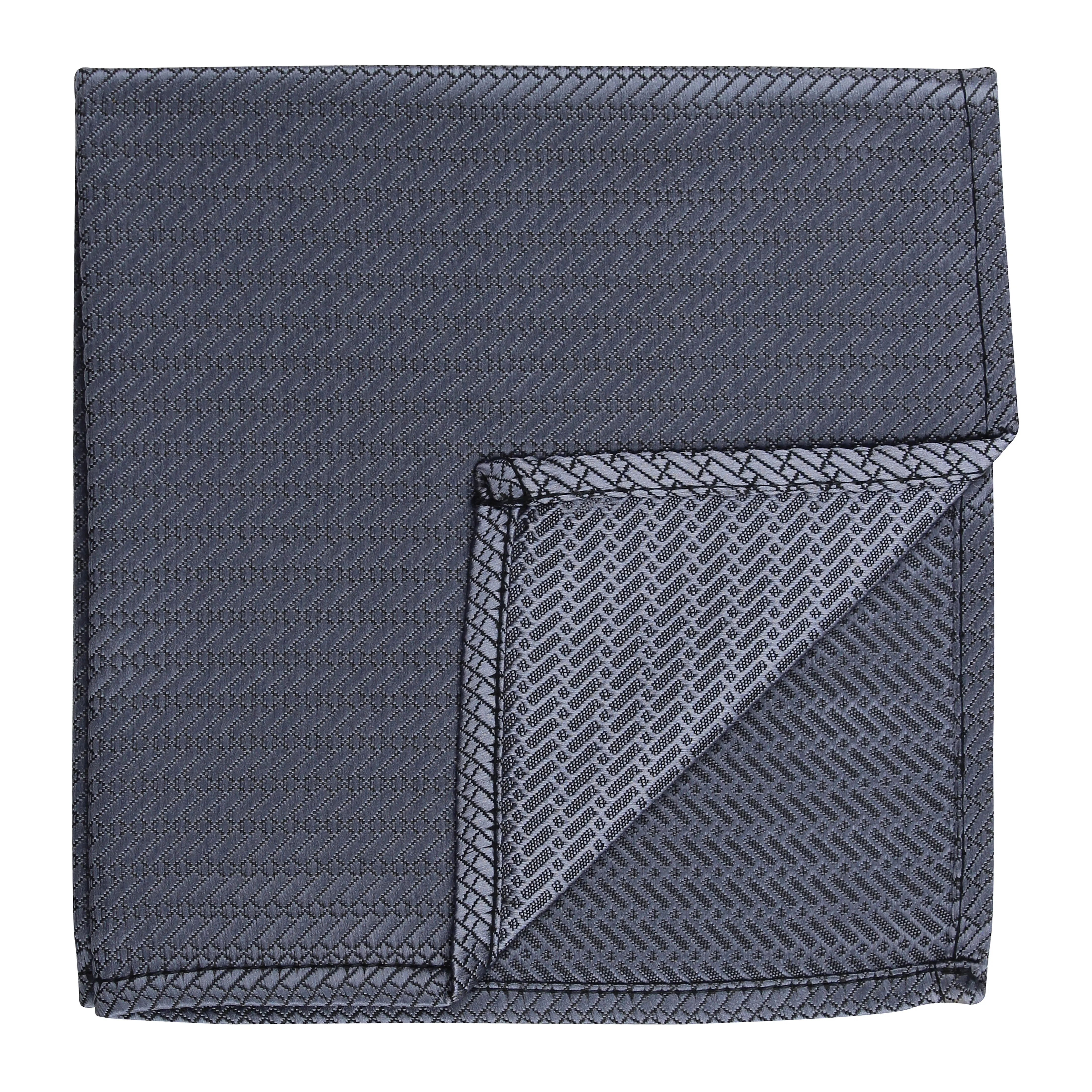 Kovove Grey Self Design Pocket Square For Men