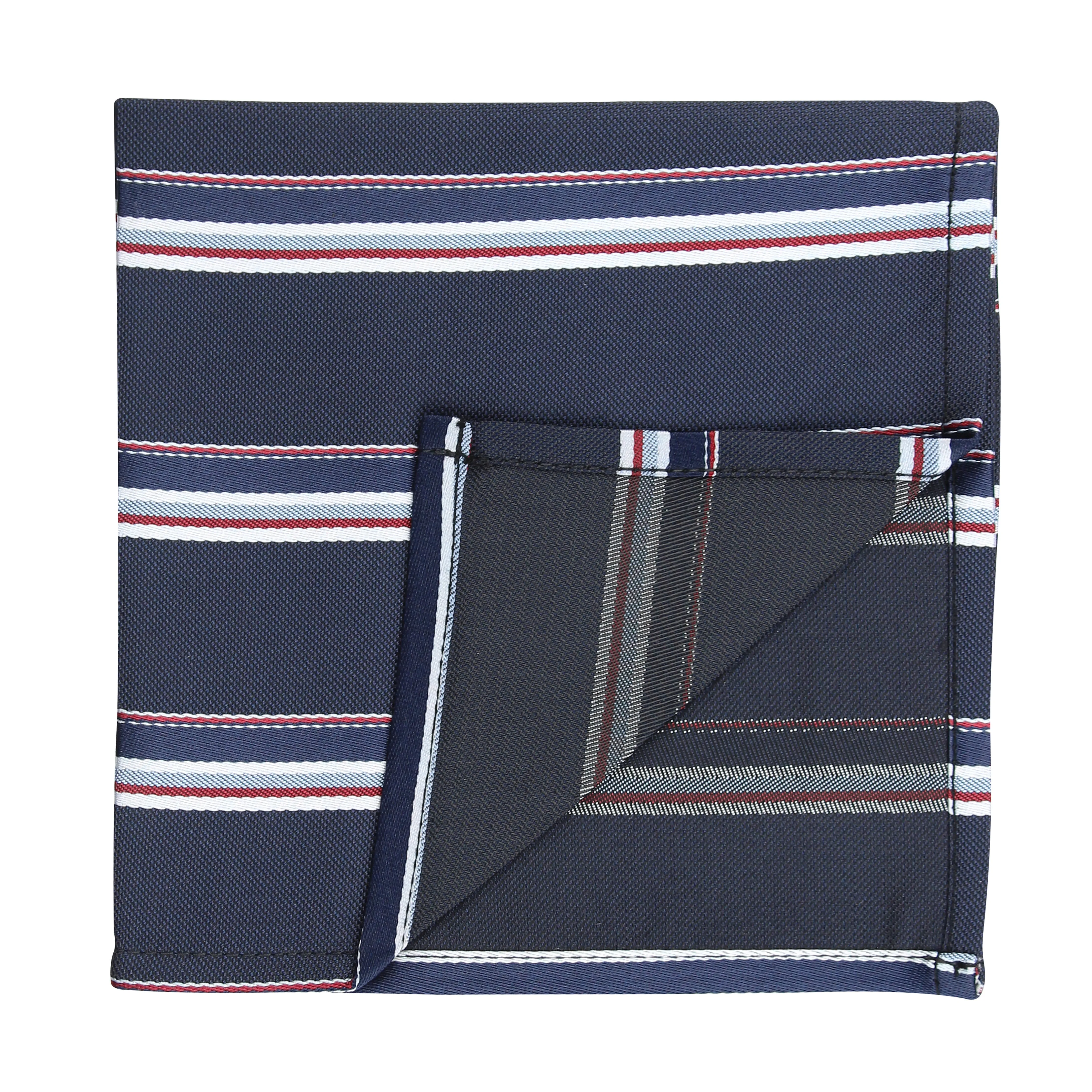 Kovove Pleasing Blue Striped Pocket Square For Men