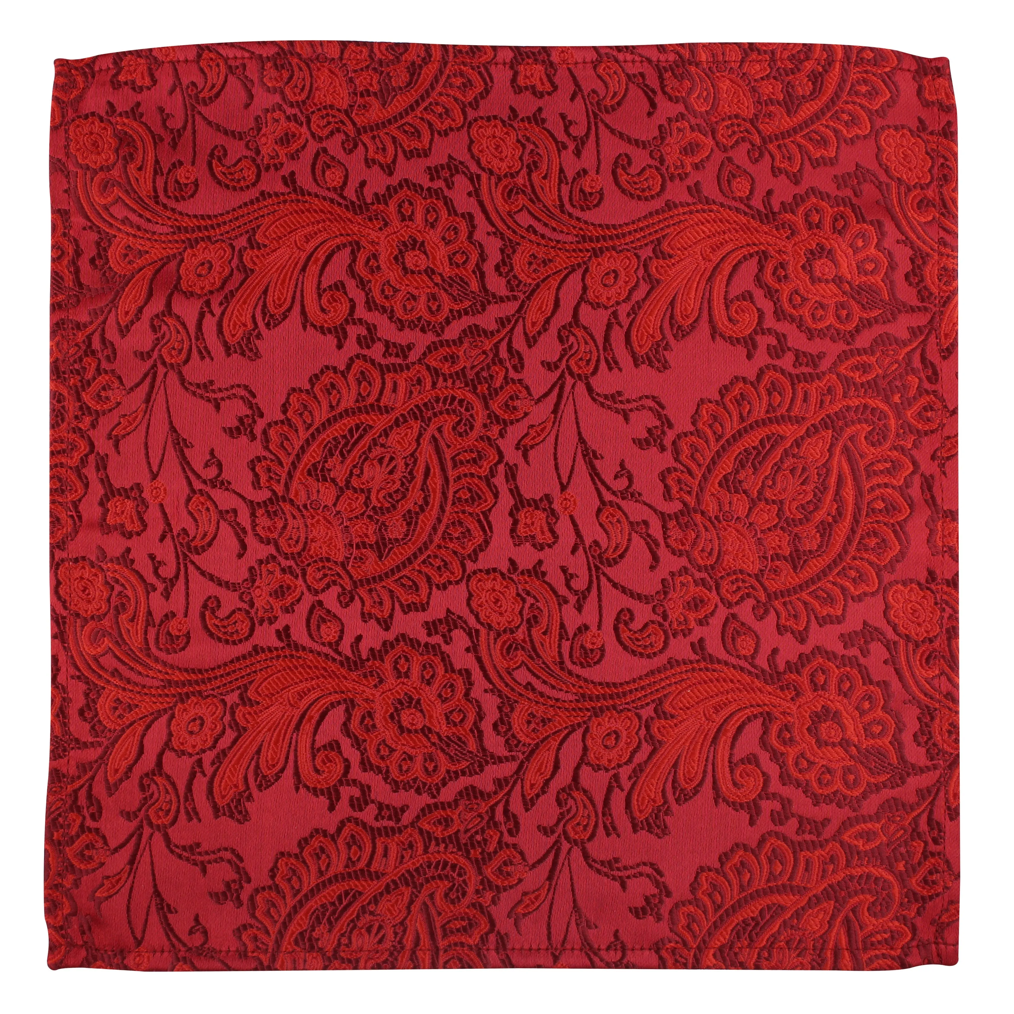 Kovove Red Floral Pocket Square For Men