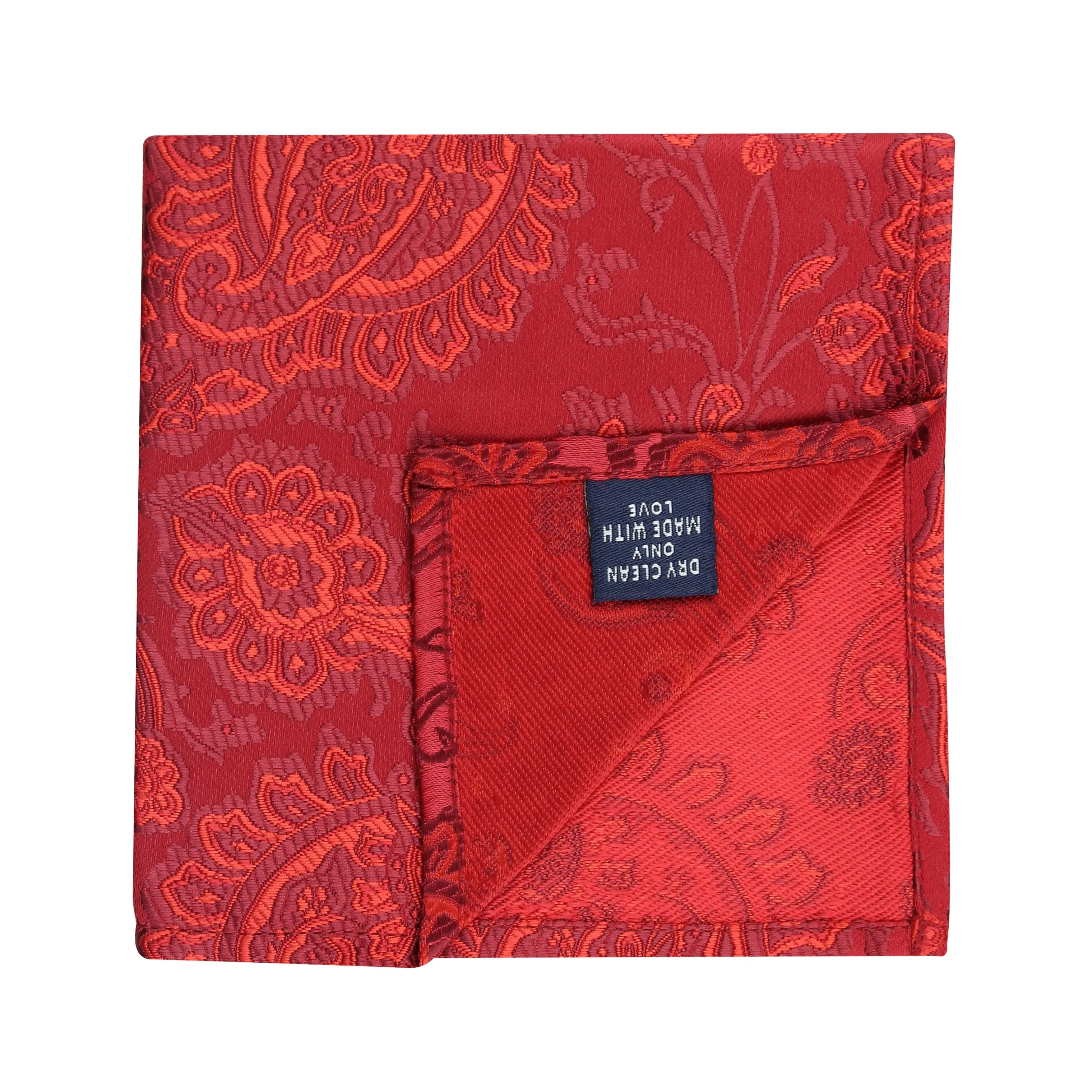 Kovove Red Floral Pocket Square For Men