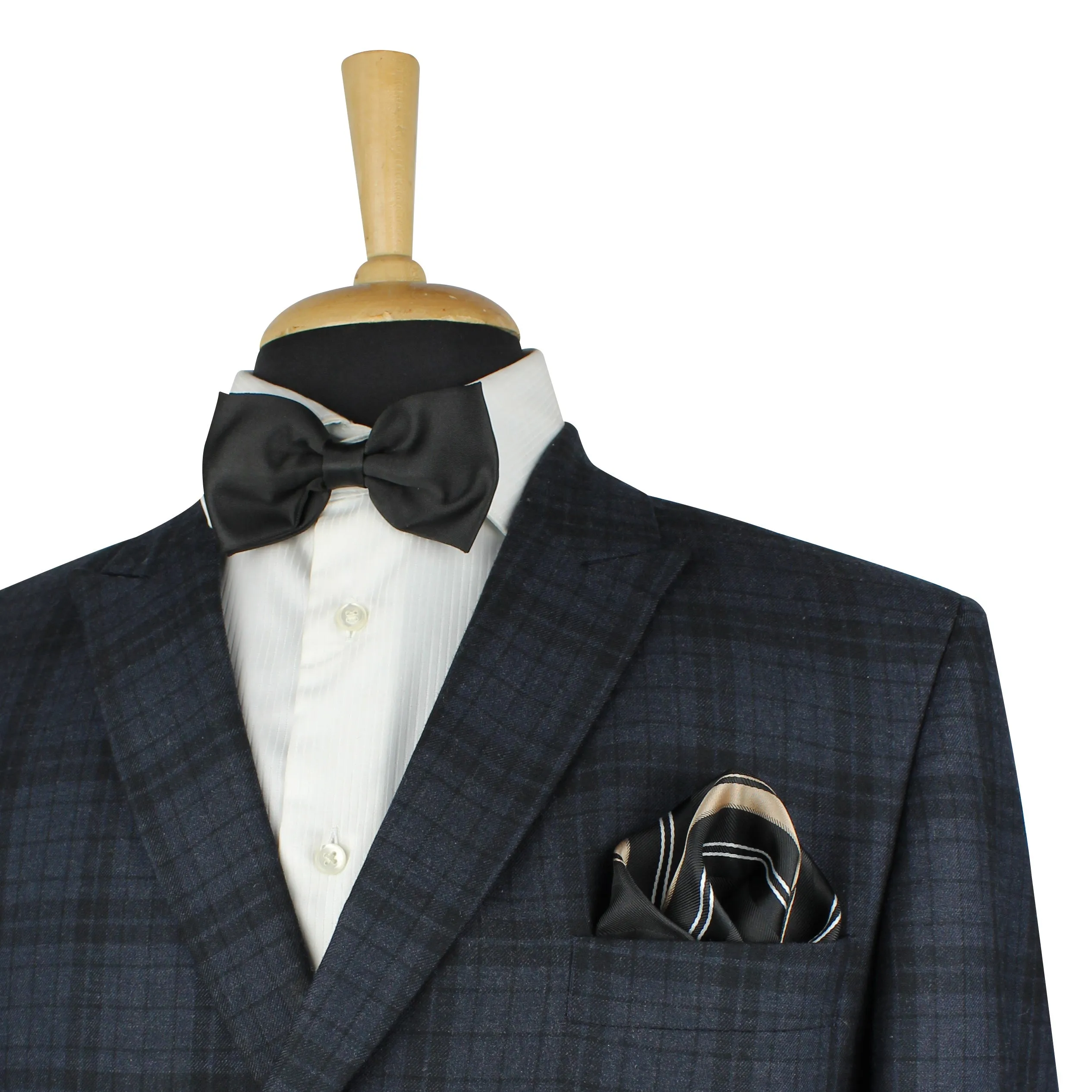 Kovove Smoothing Black Striped Pocket Square For Men