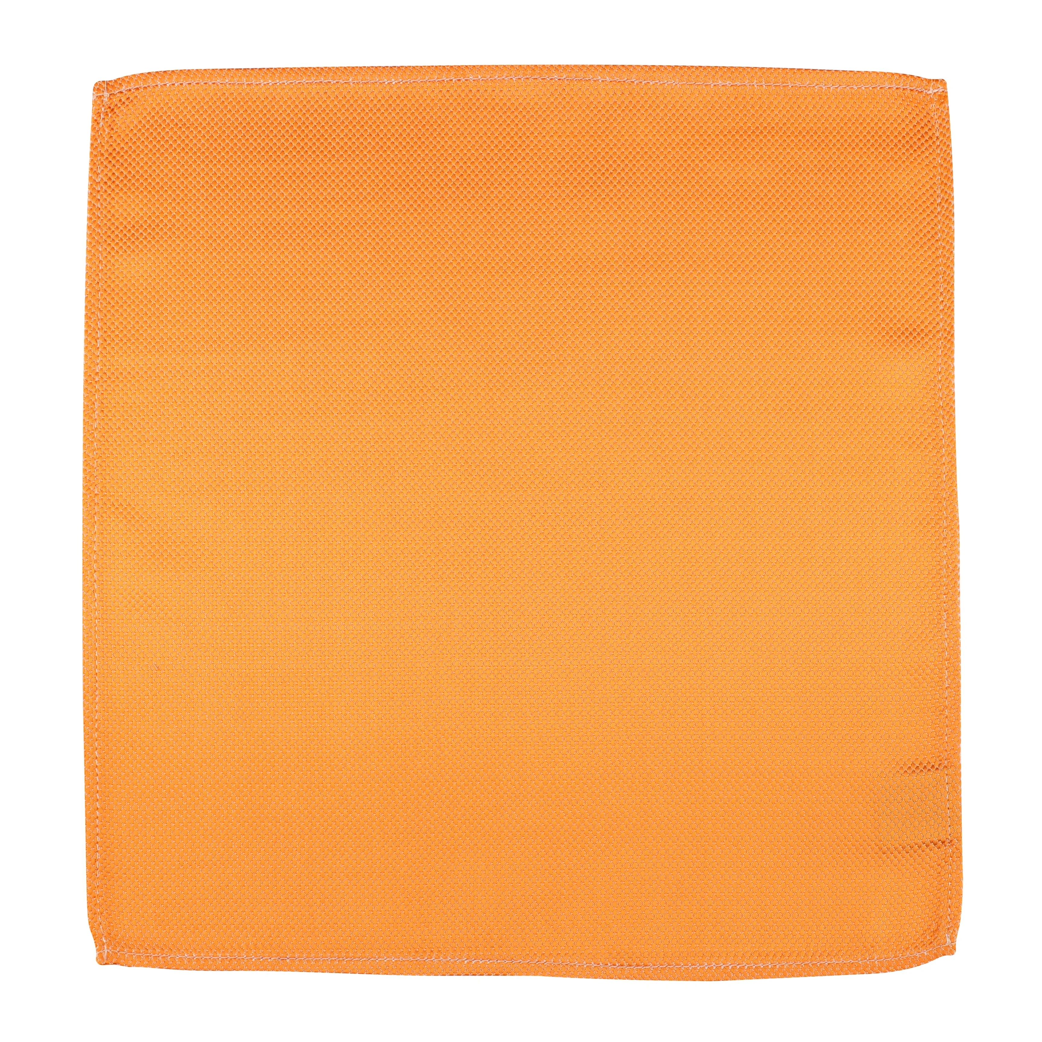 Kovove The Elegant Self Checkered Orange Pocket Square For Men
