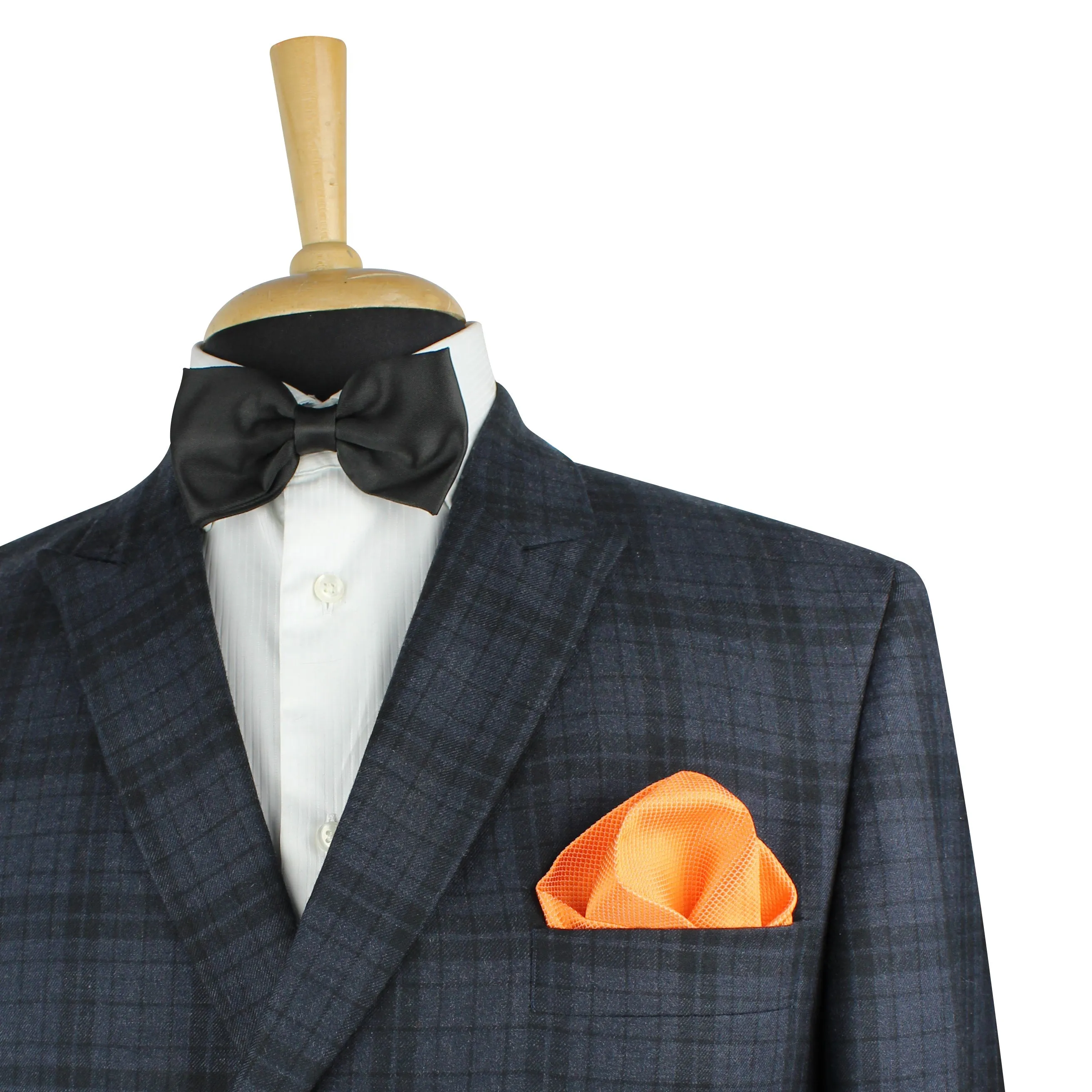 Kovove The Elegant Self Checkered Orange Pocket Square For Men