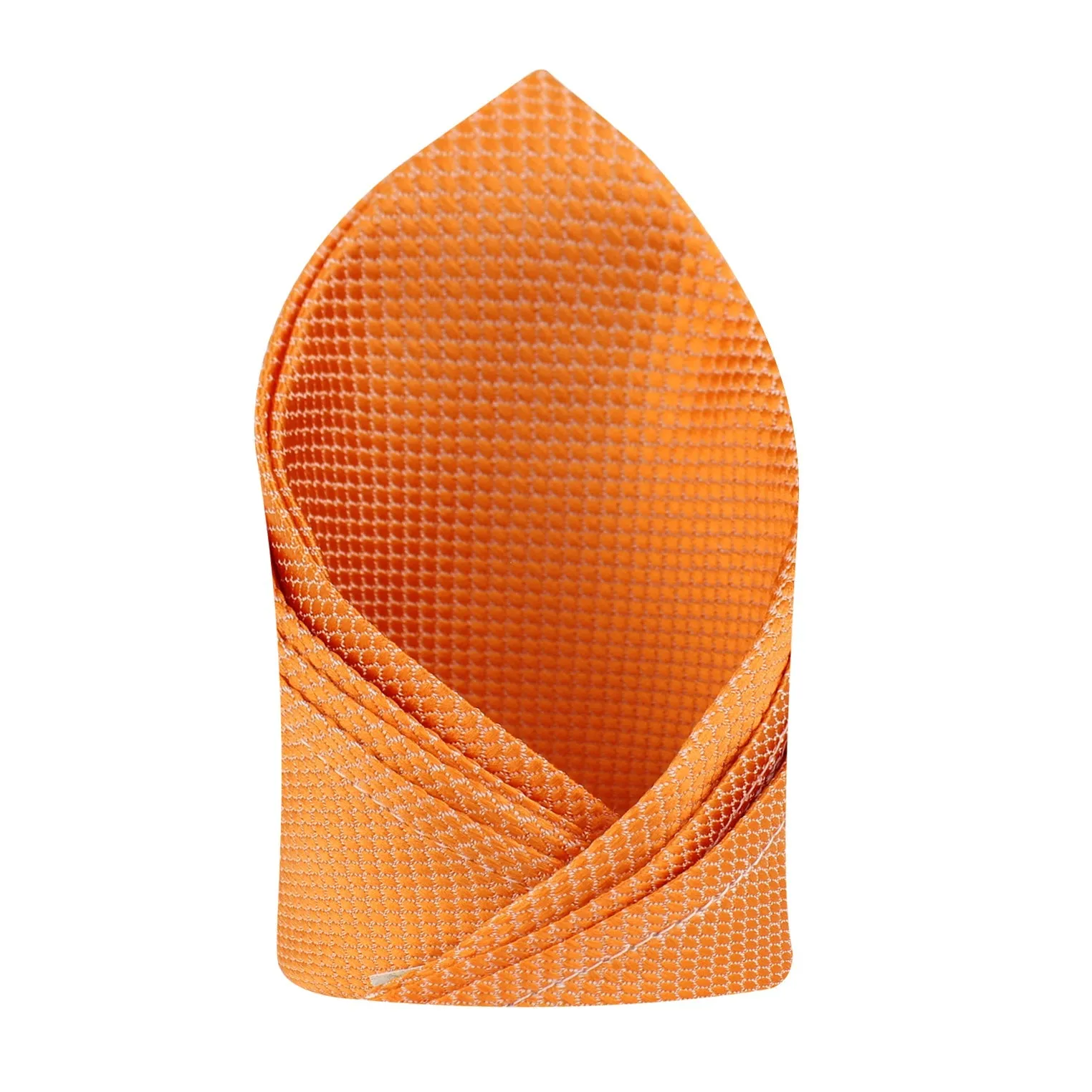 Kovove The Elegant Self Checkered Orange Pocket Square For Men