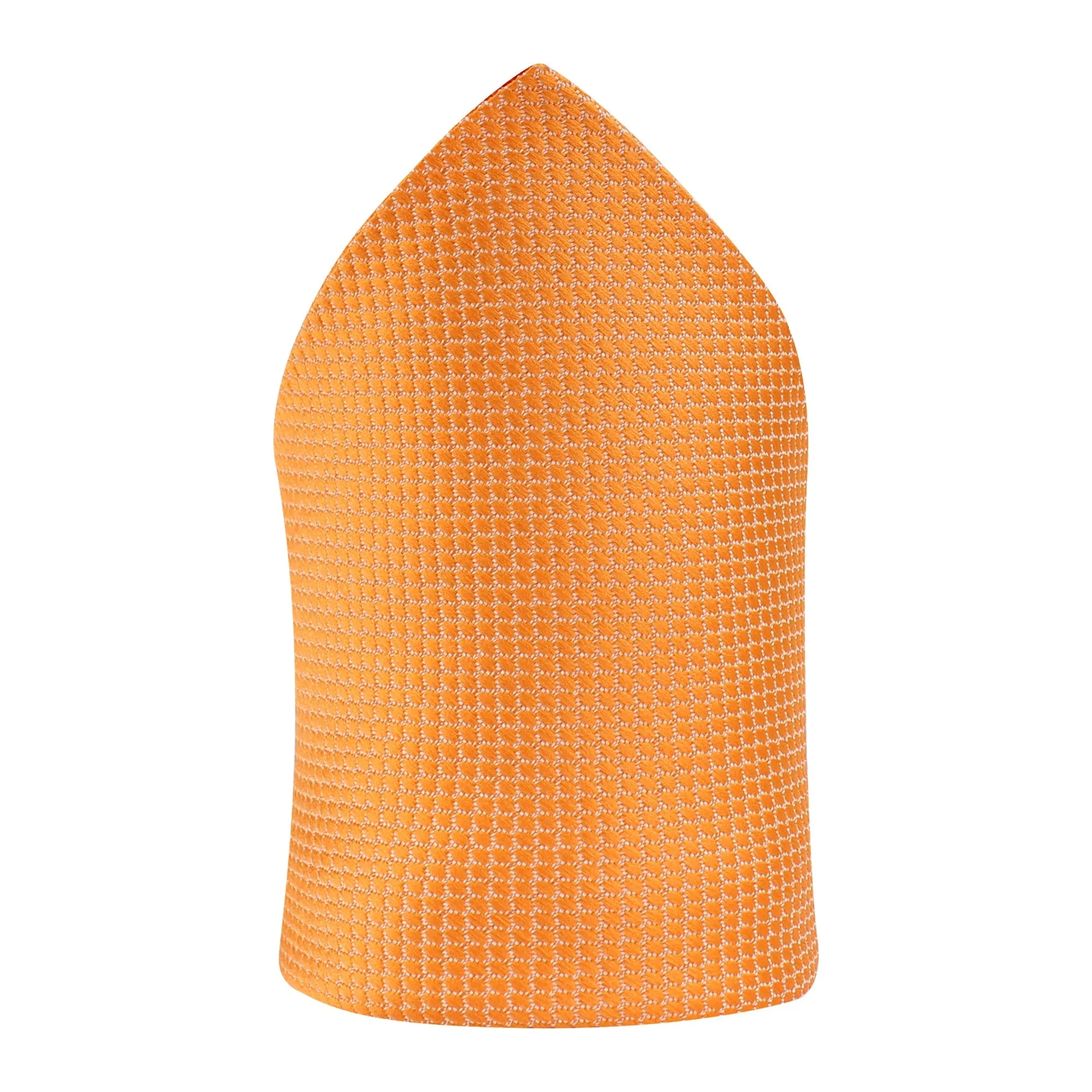 Kovove The Elegant Self Checkered Orange Pocket Square For Men