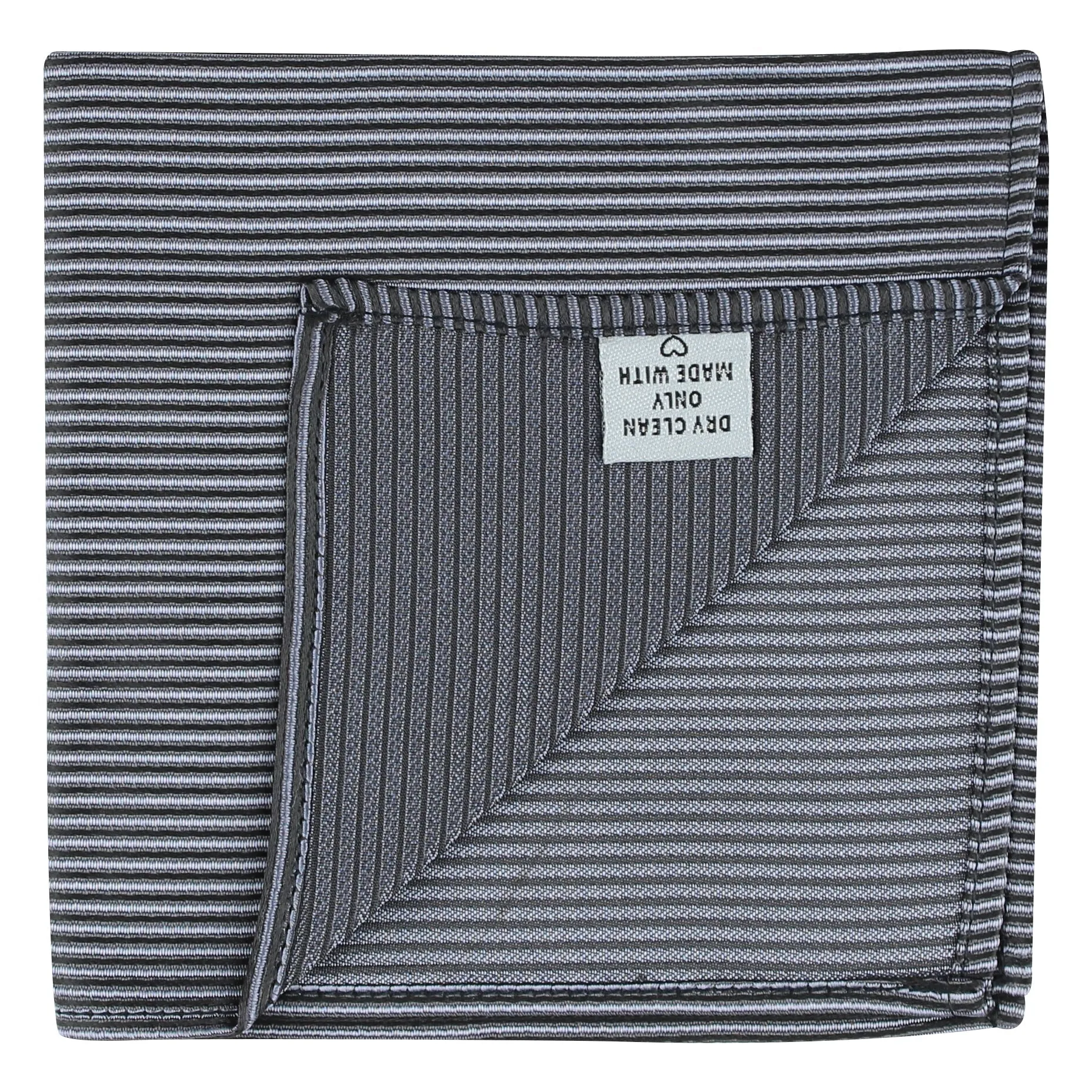 Kovove The Phoenix Striped Black Pocket Square For Men
