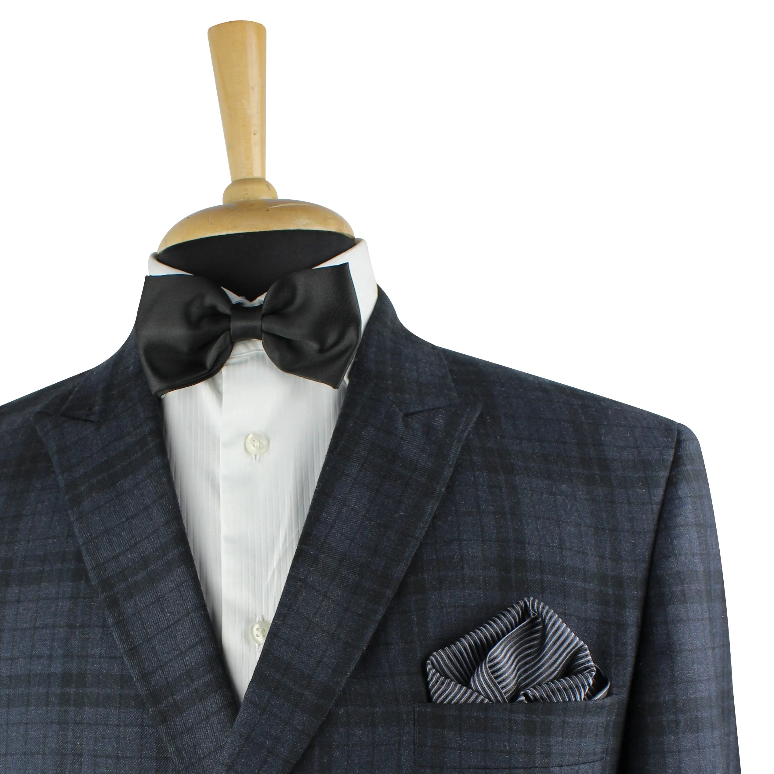 Kovove The Phoenix Striped Black Pocket Square For Men