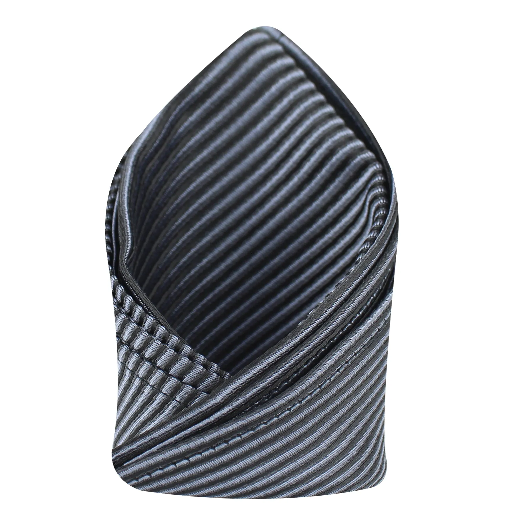 Kovove The Phoenix Striped Black Pocket Square For Men