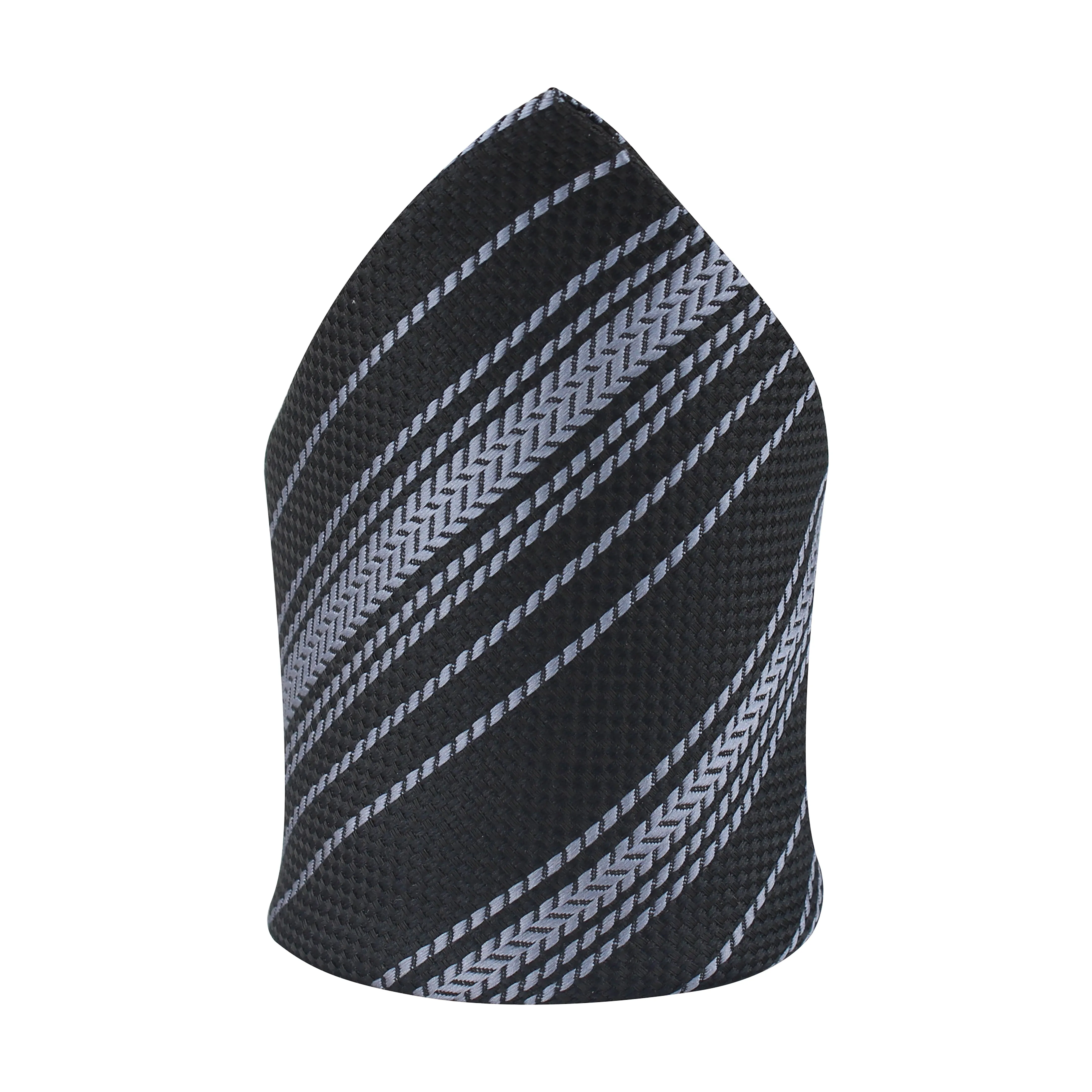 Kovove The Trend Setter Black Striped Pocket Square For Men