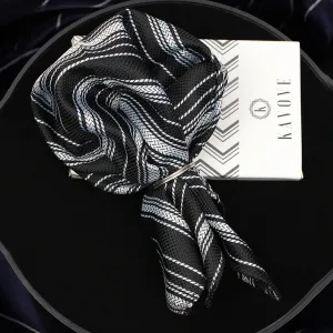 Kovove The Trend Setter Black Striped Pocket Square For Men