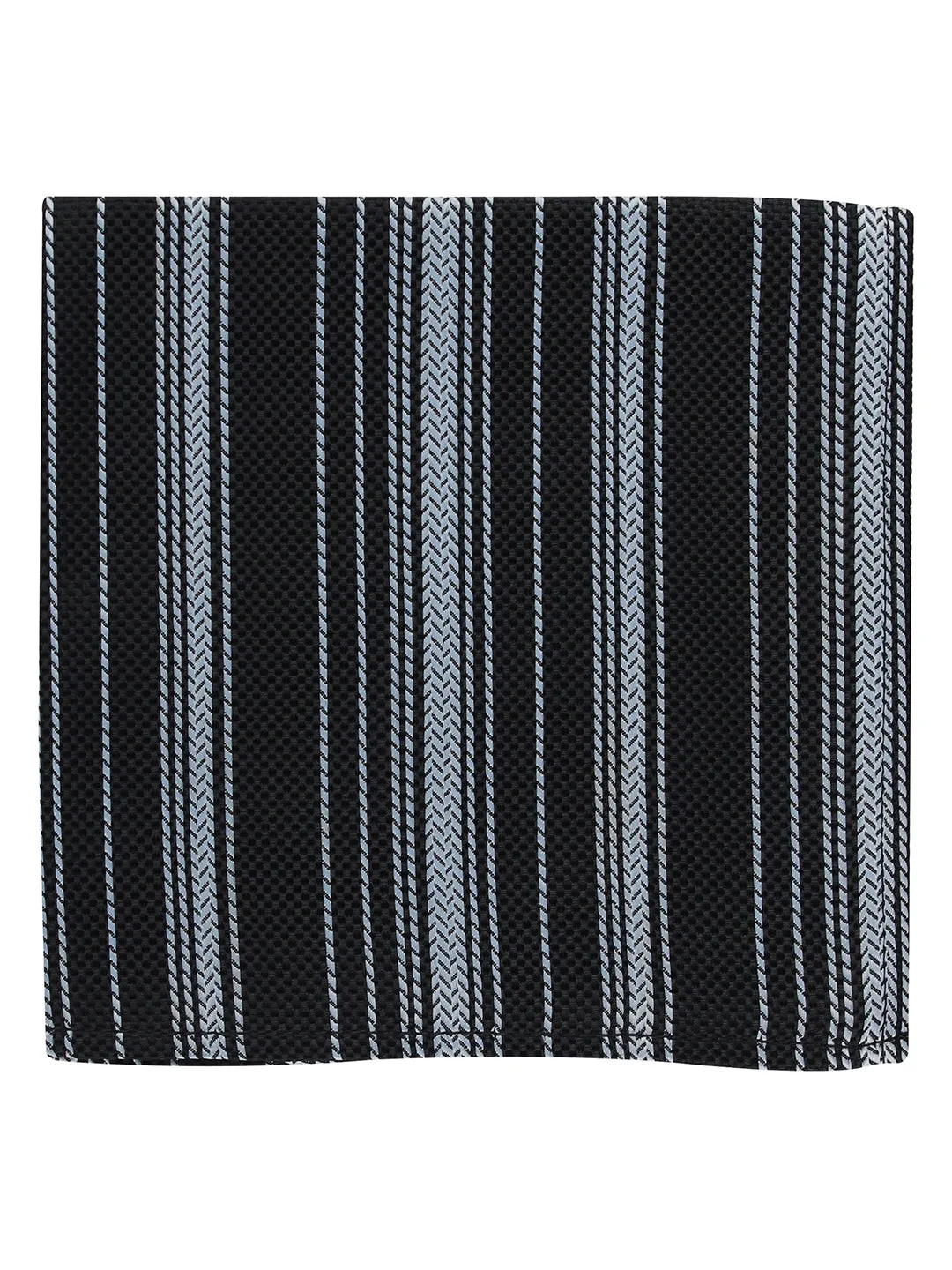 Kovove The Trend Setter Black Striped Pocket Square For Men
