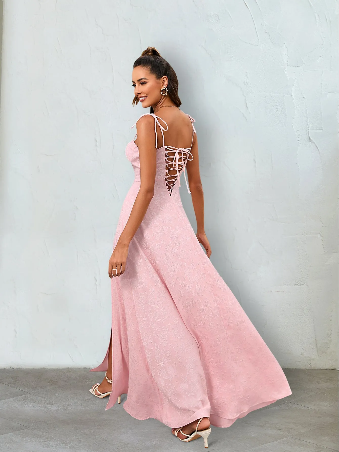 Lacing Strap Crisscross Back Cami Dress