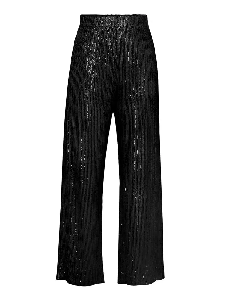 Ladies glitter Paloma blazer trouser set night out outfit Pink (3 pcs Set)