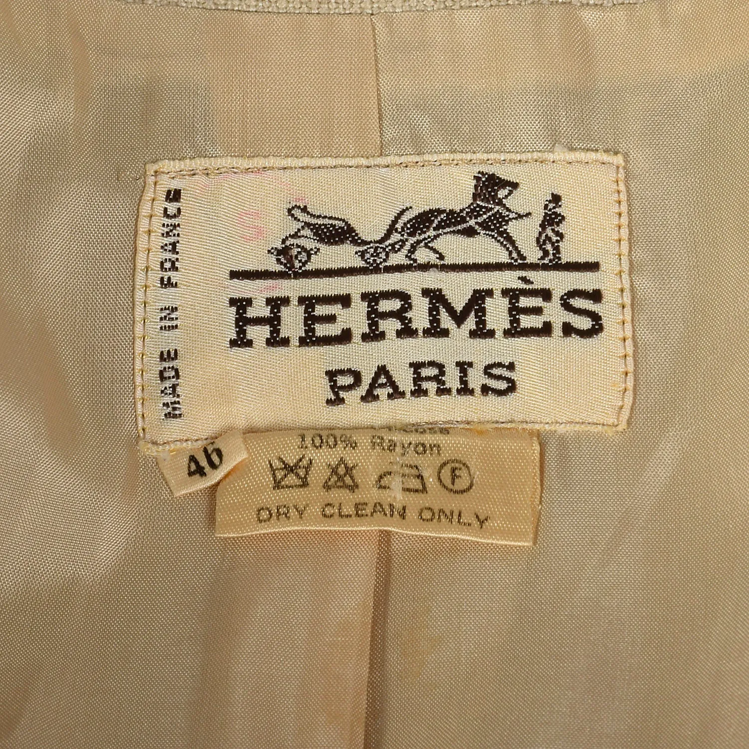 Large Hermés 1970s Tan Blazer
