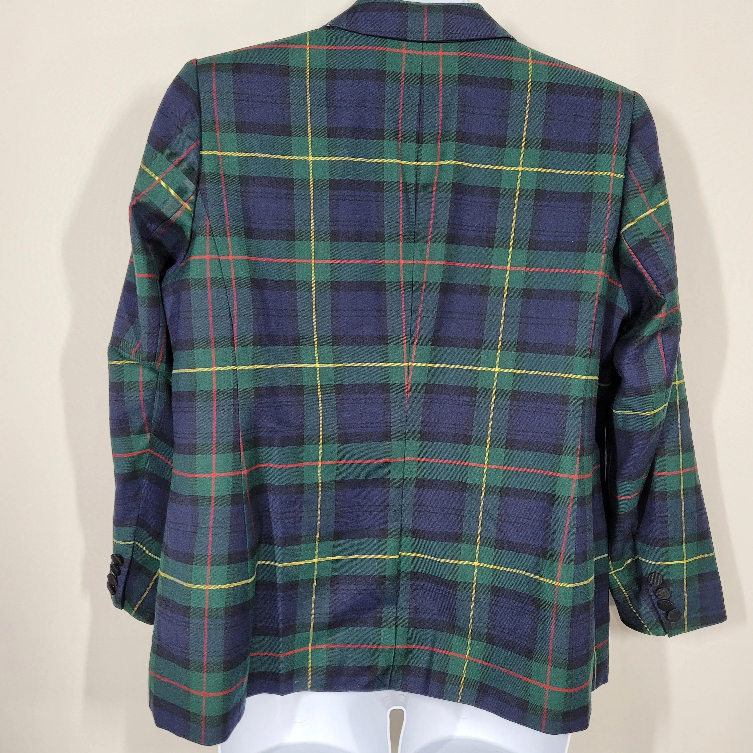 Lauren Ralph Lauren Bullion Plaid Wool-Blend Twill Blazer Size 16W