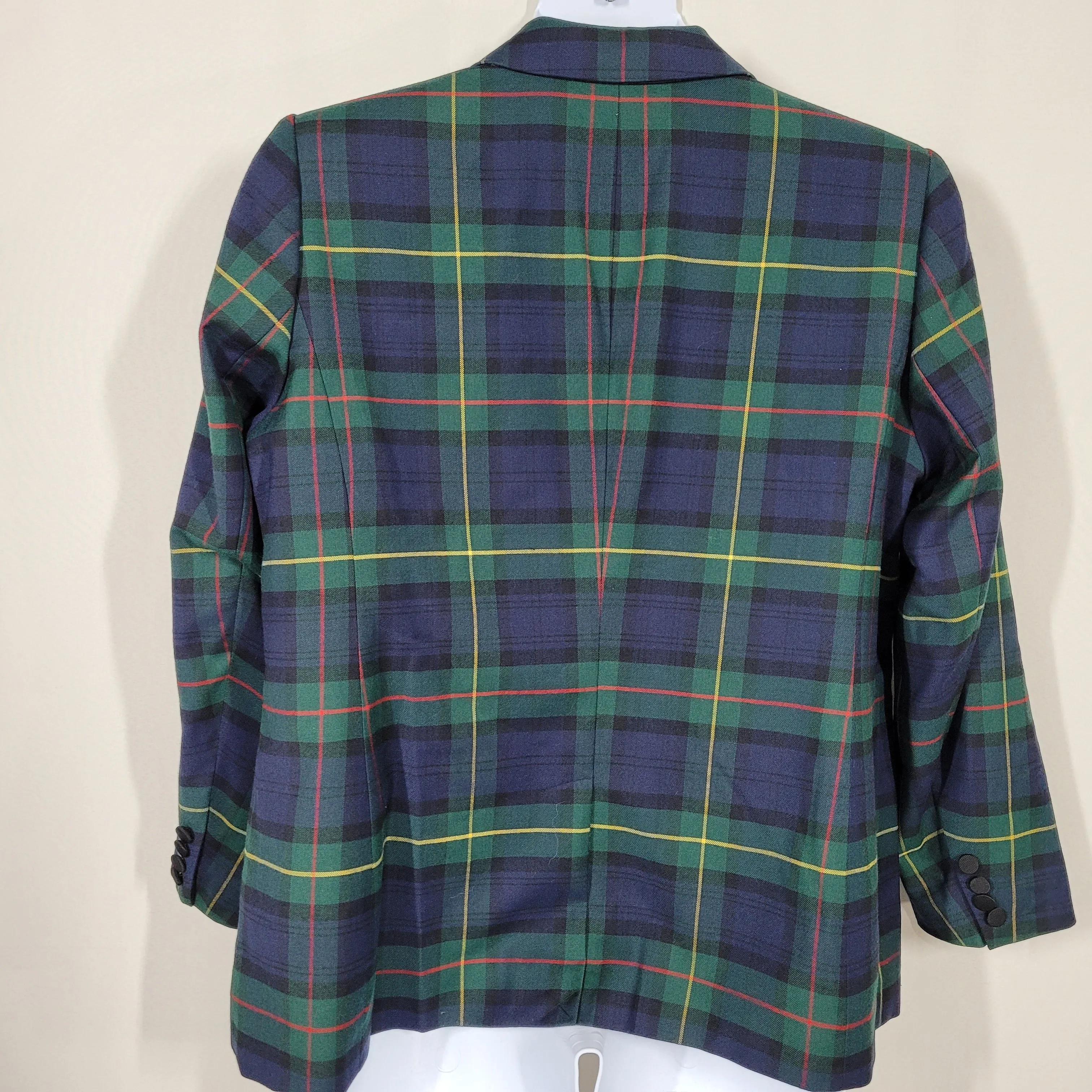 Lauren Ralph Lauren Bullion Plaid Wool-Blend Twill Blazer Size 16W