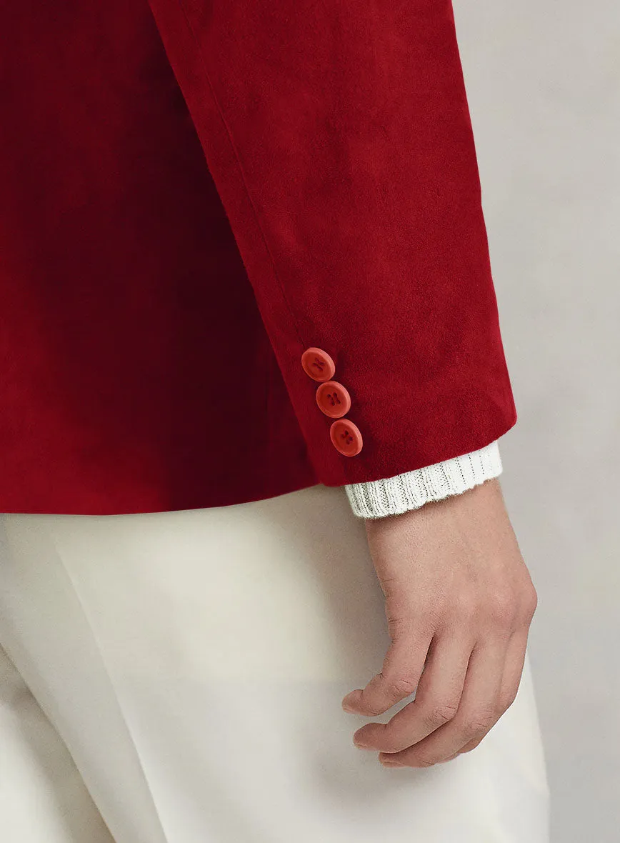 Lava Red Suede Leather Blazer