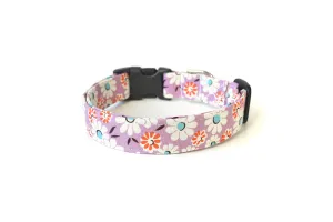 Lavender Purple Floral Dog Collar