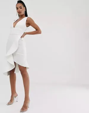 Lavish Alice white side frill scuba dress